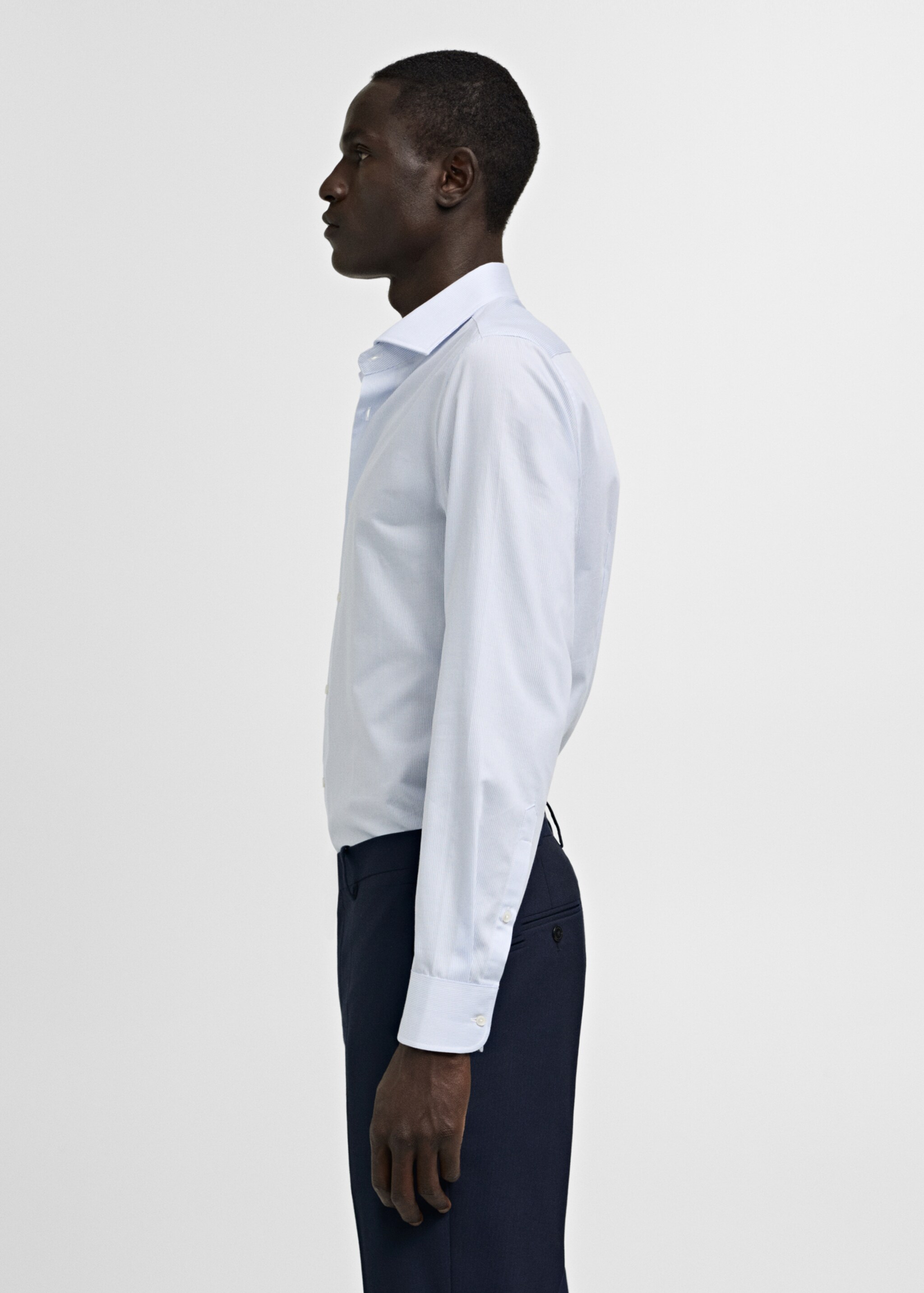 Slim-fit twill pinstripe suit shirt - Details of the article 2