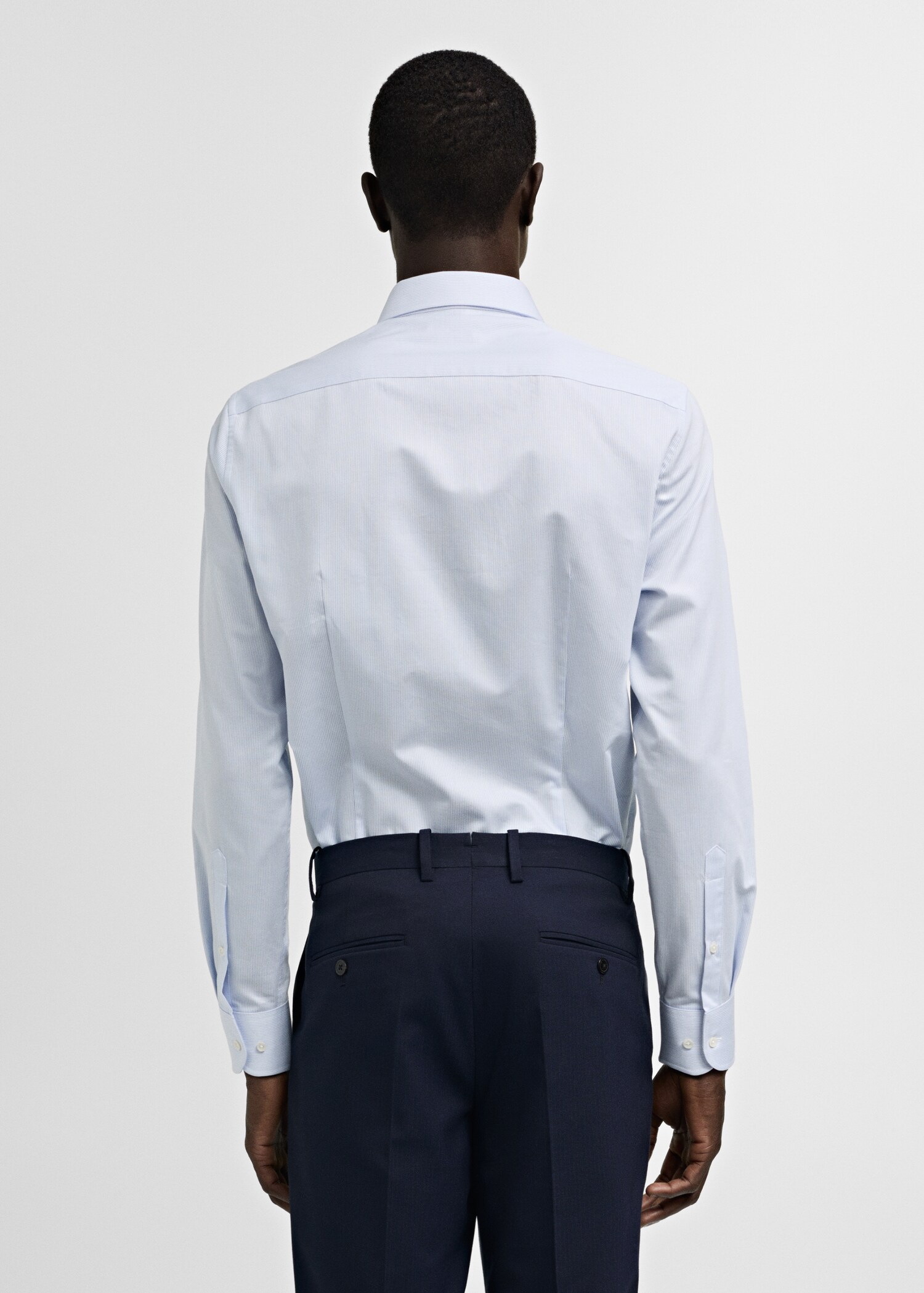 Slim-fit twill pinstripe suit shirt - Reverse of the article
