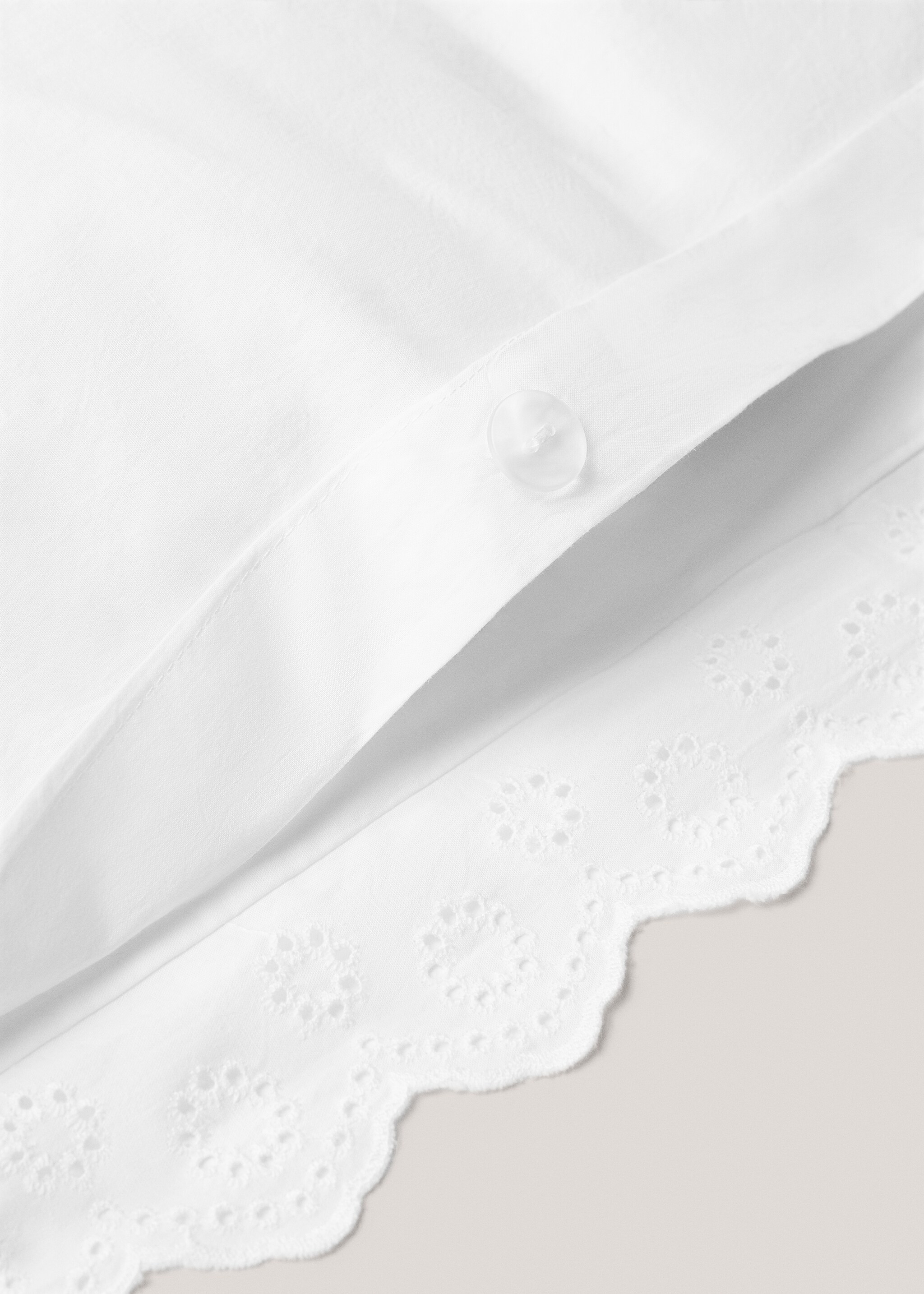 Embroidered flounce cotton duvet cover for king bed - Details of the article 3