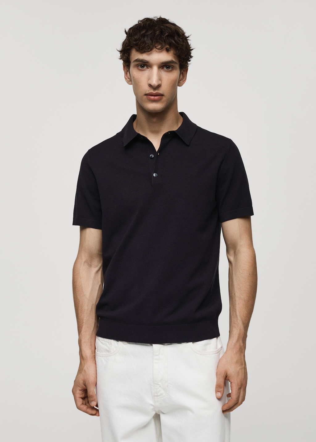 Mango Feinstrick-Poloshirt