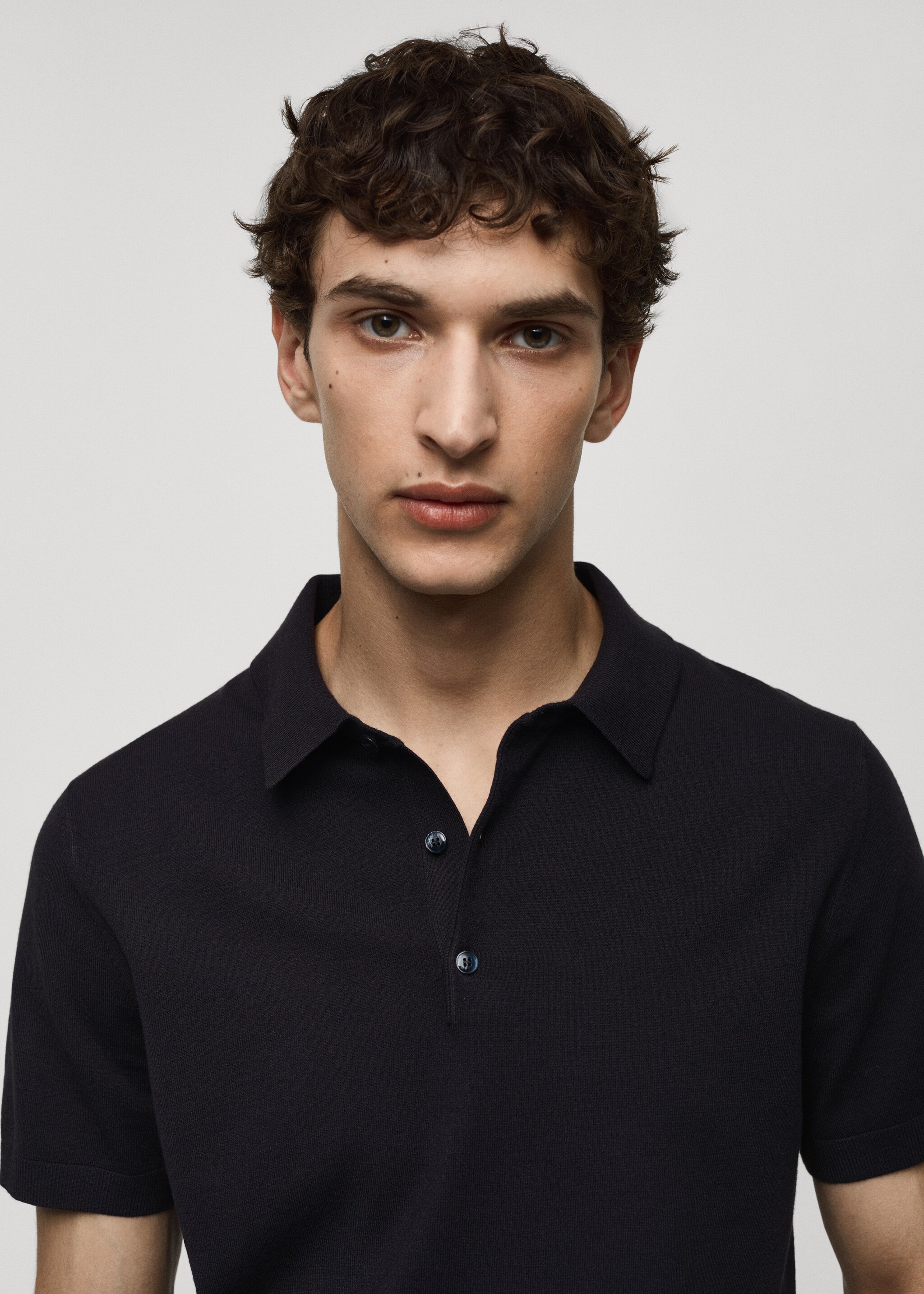 Fine-knit polo shirt - Details of the article 1