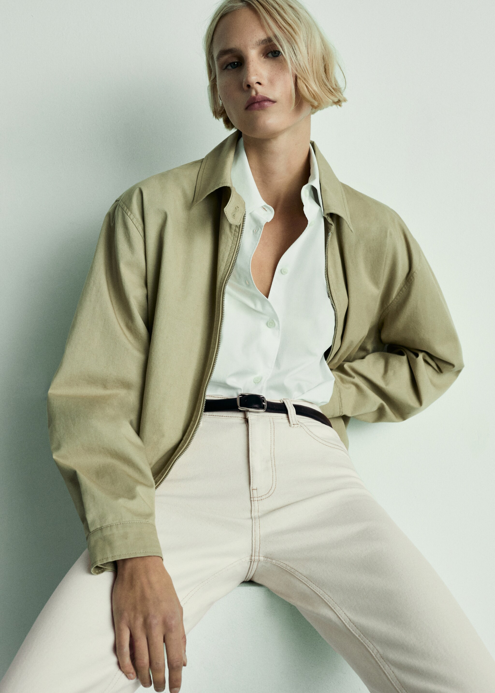 Jeans Newmom confort tiro alto - Detalle del artículo 1, Blanco roto. Ref: 77030594-00.