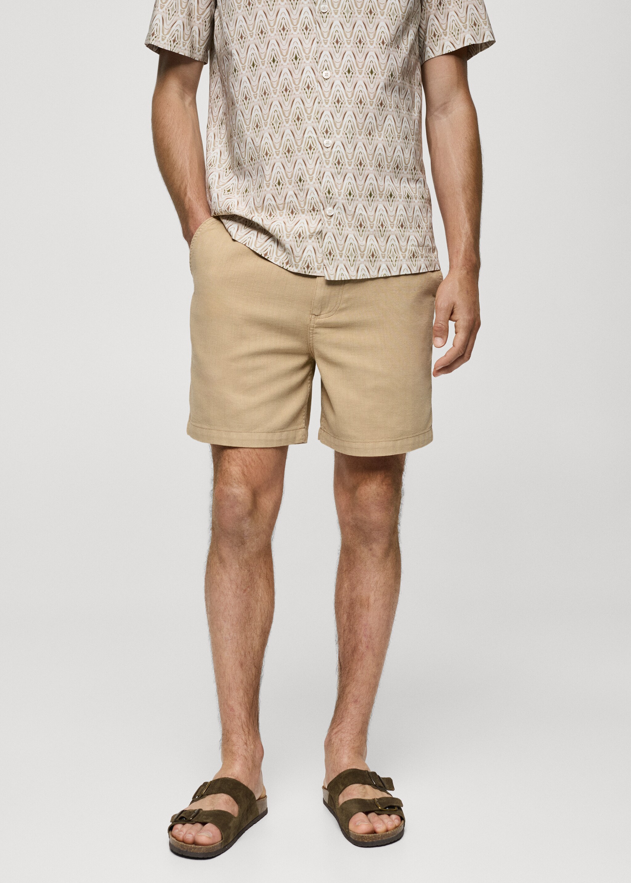 Pockets cotton Bermuda shorts - Medium plane
