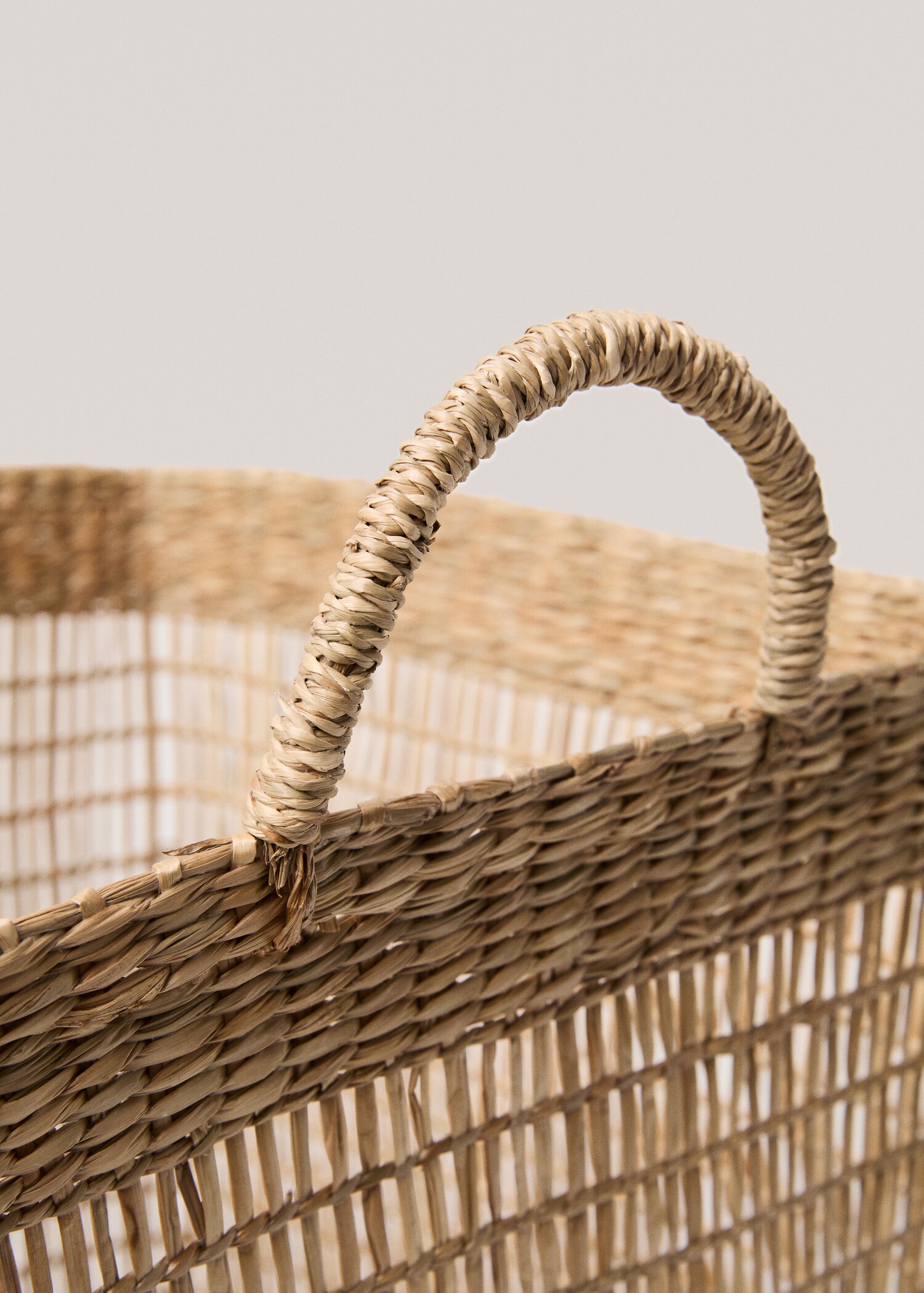 Kockasta košara od prirodnih vlakna 36 x 36 cm - Detalji artikla 1