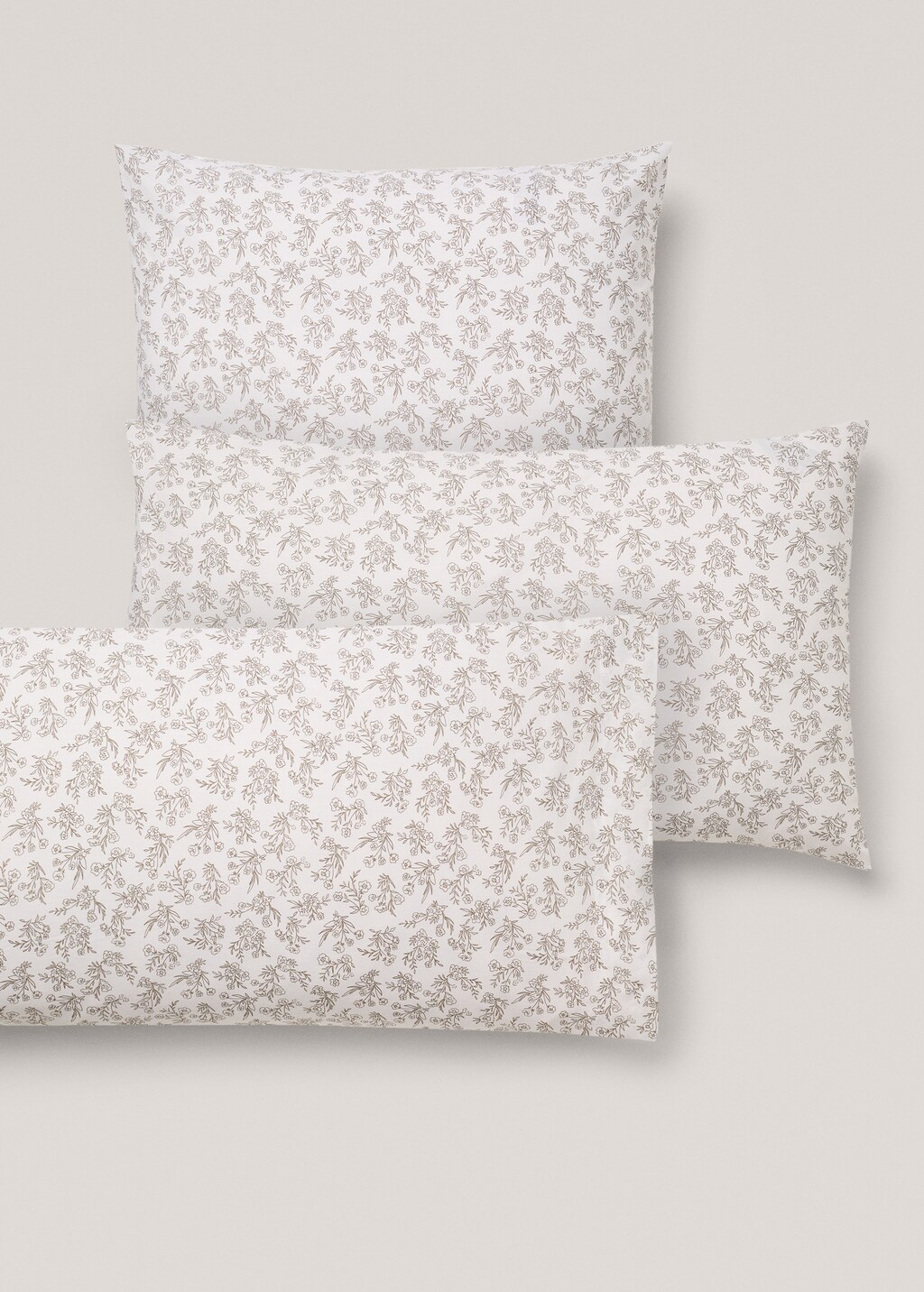 Cotton pillowcase with floral design 60x60cm Home MANGO Denmark