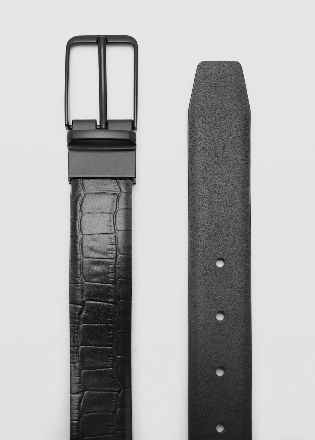 Croc effect leather belt Men MANGO Bahrain