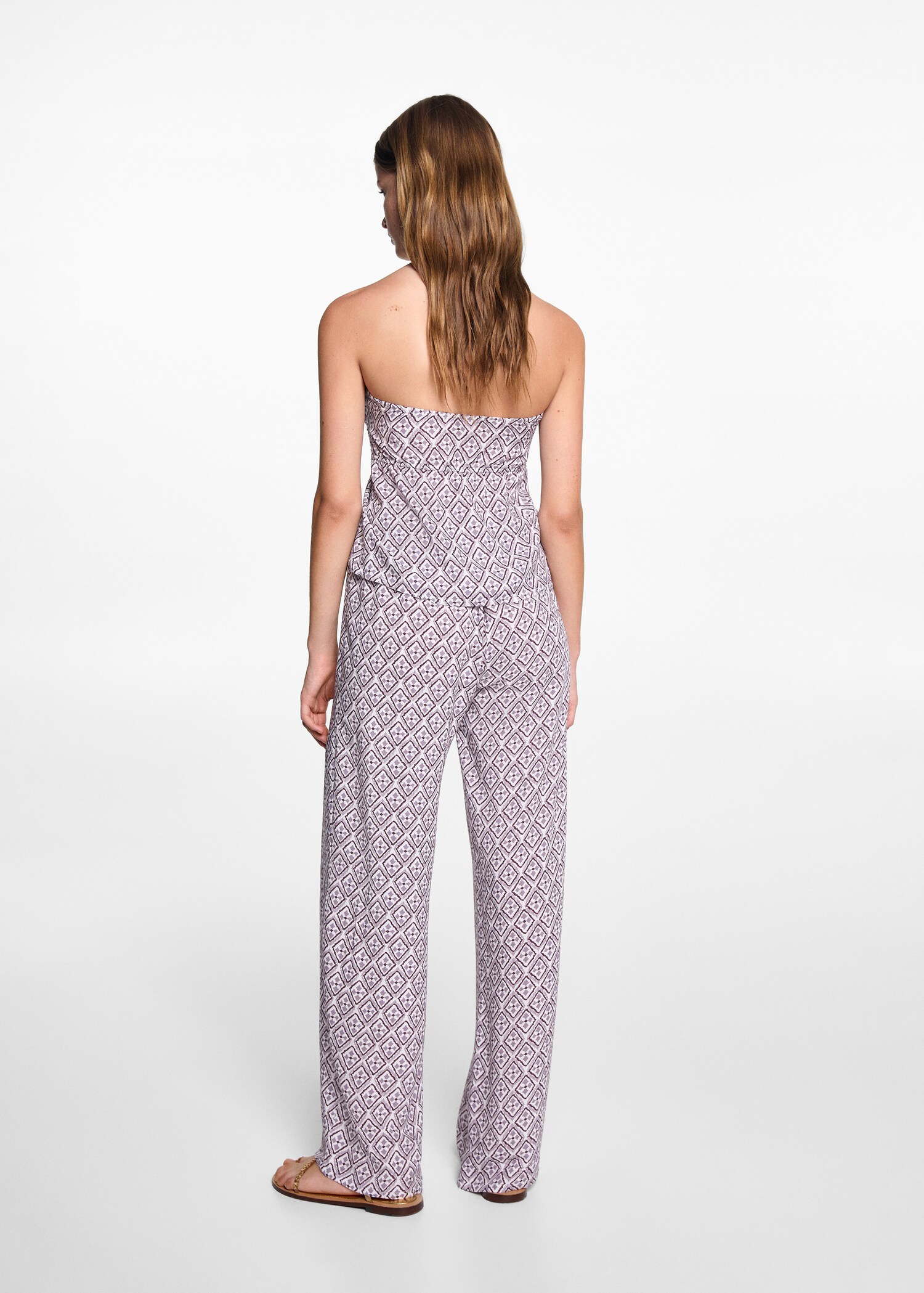 Soepelvallende broek met print - Achterkant van het artikel