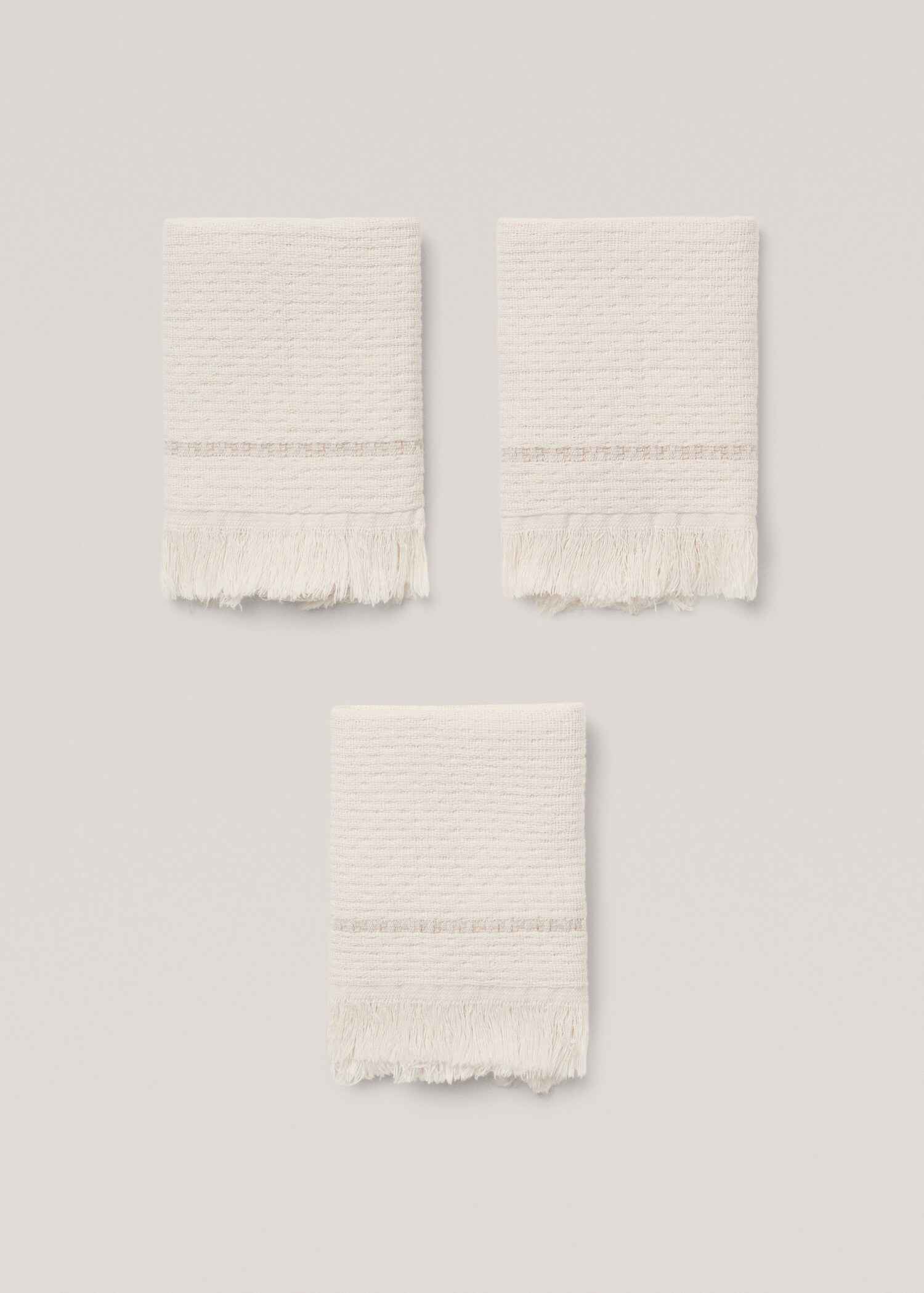 Pack of 3 gauze towels with frayed edges 420g/m2 - Article without model
