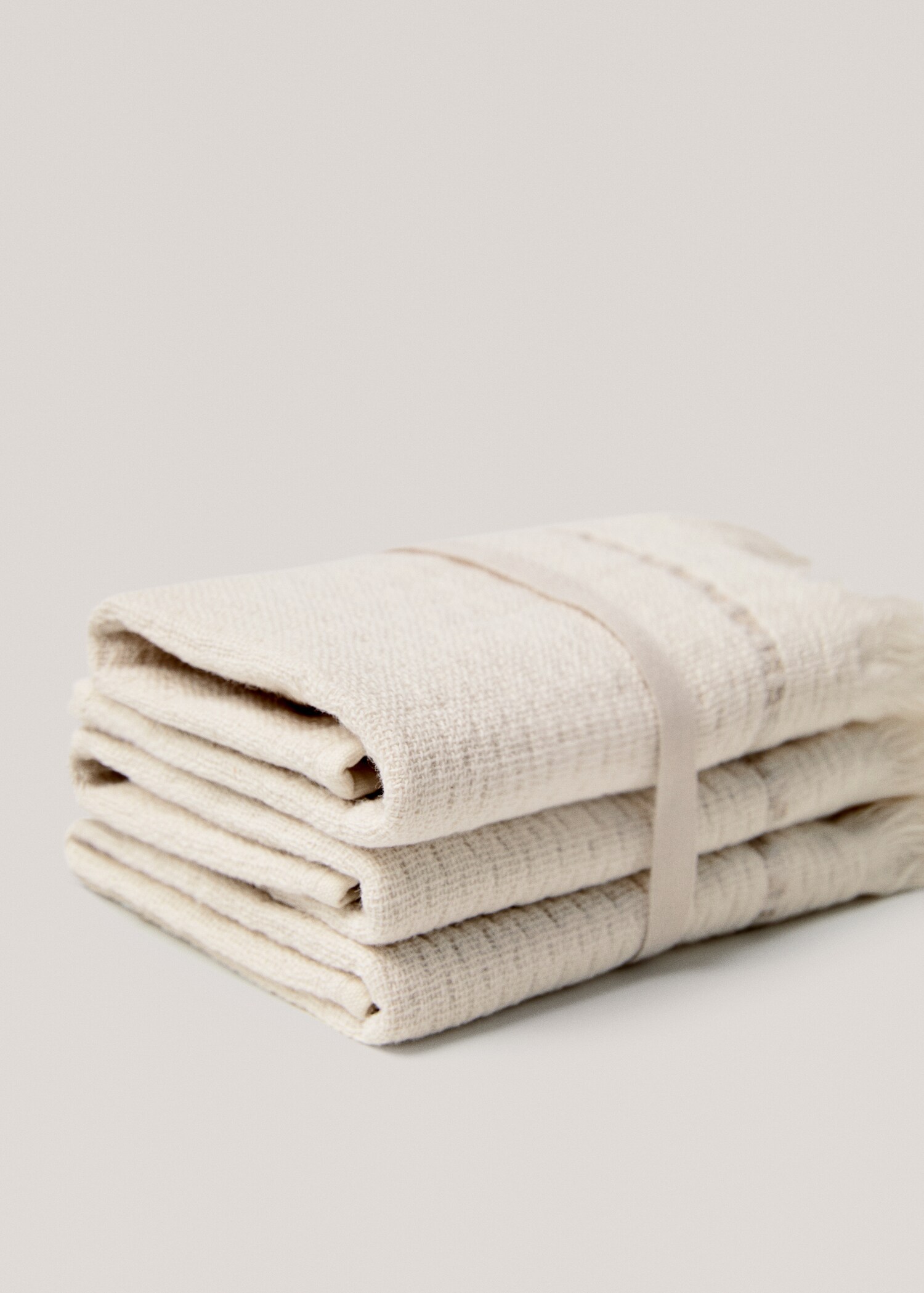 Pack of 3 gauze towels with frayed edges 420g/m2 - Details of the article 2