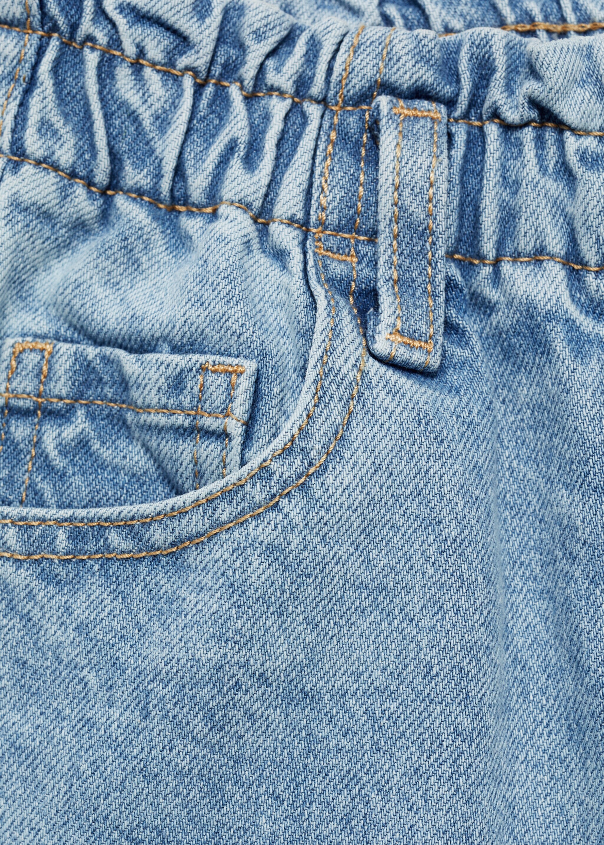 Paperbag jeans - Details of the article 0, Medium Blue. Ref: 77031008-00.