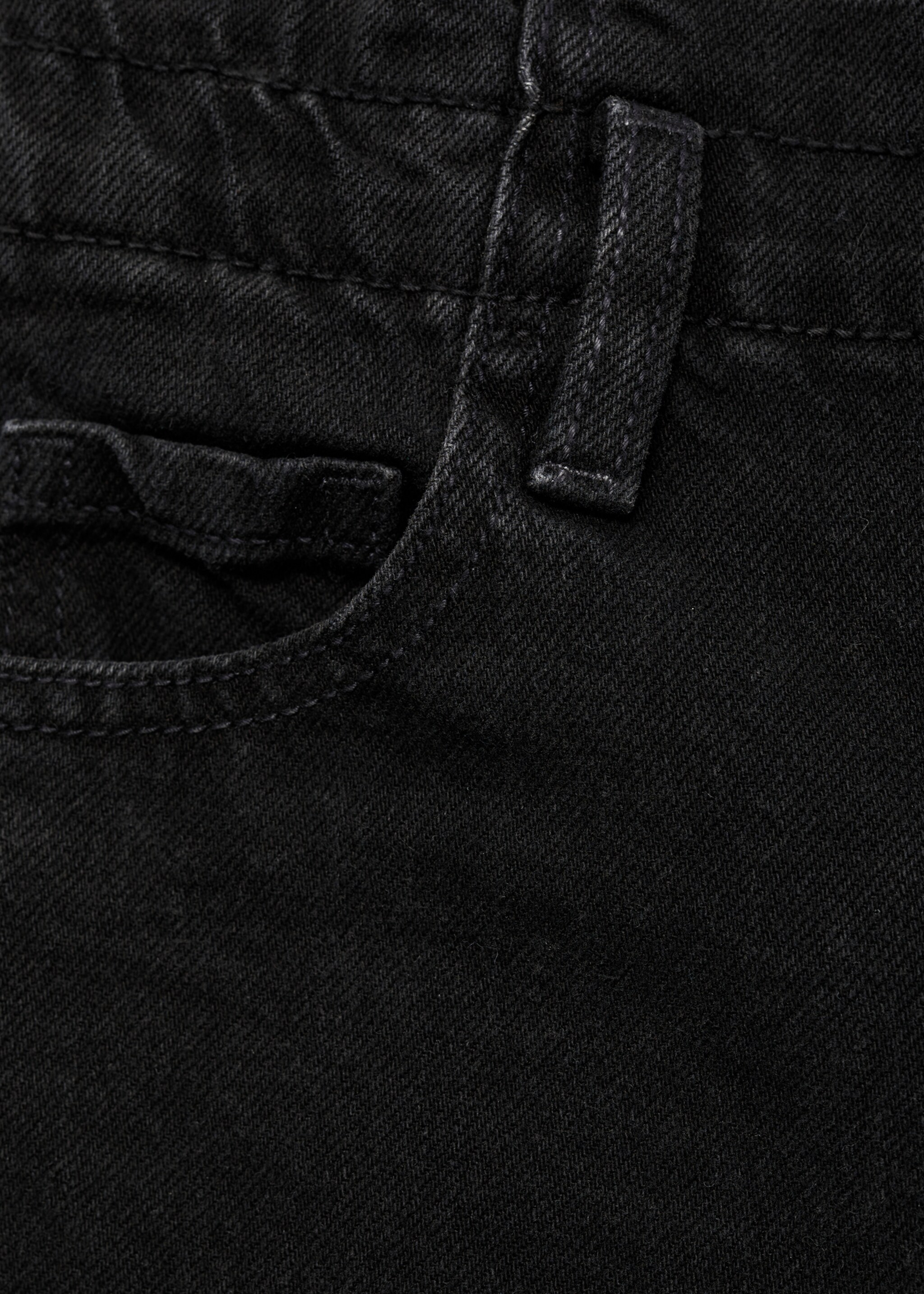 Paperbag jeans - Details of the article 0, Black denim. Ref: 77031008-00.