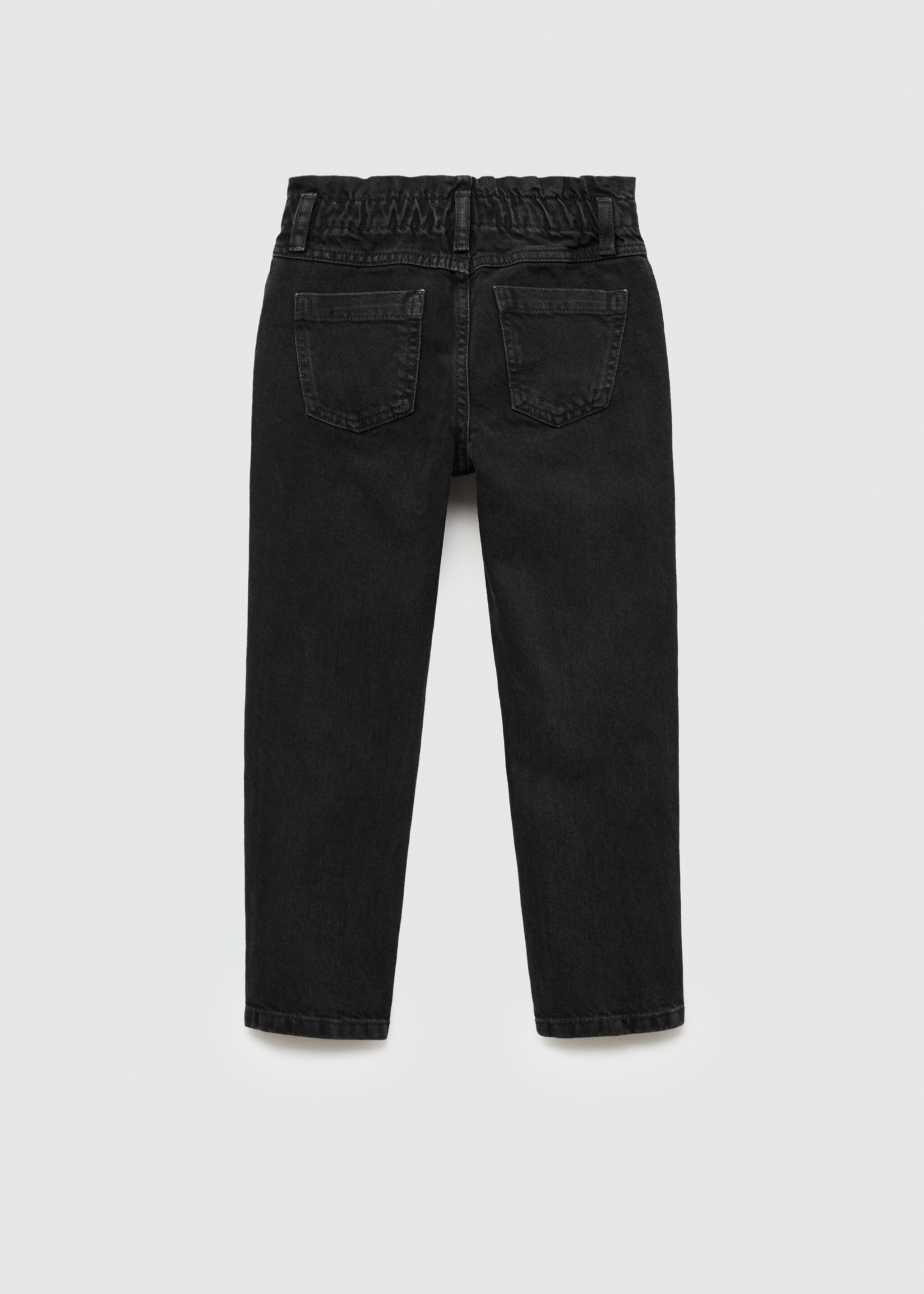 Paperbag jeans - Reverse of the article, Black denim. Ref: 77031008-00.