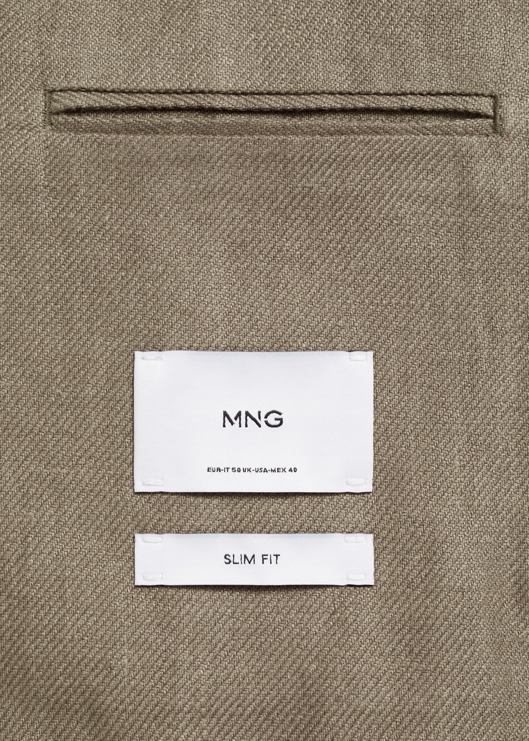 100% linen slim fit blazer - Details of the article 0