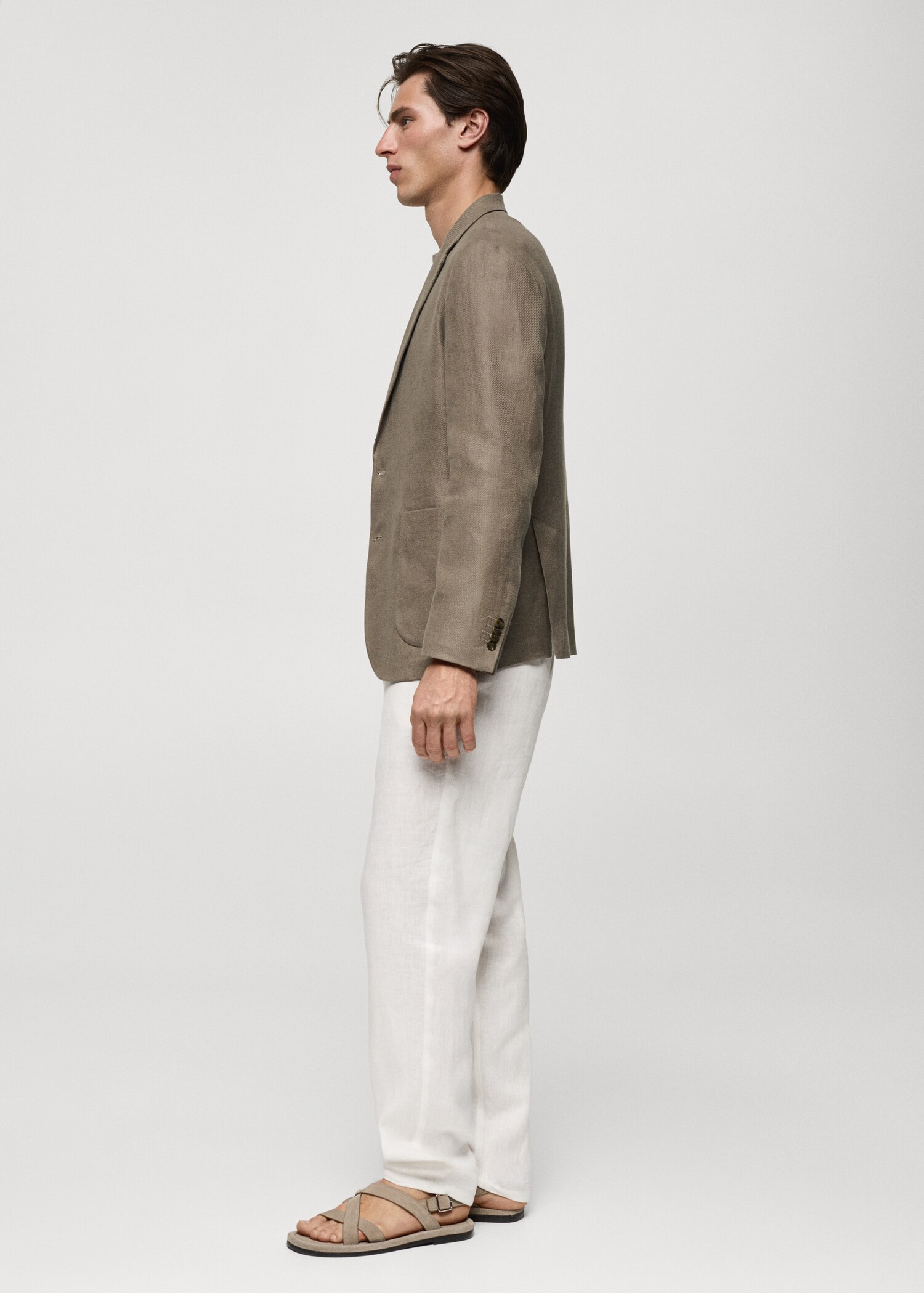 100% linen slim fit blazer - Details of the article 2
