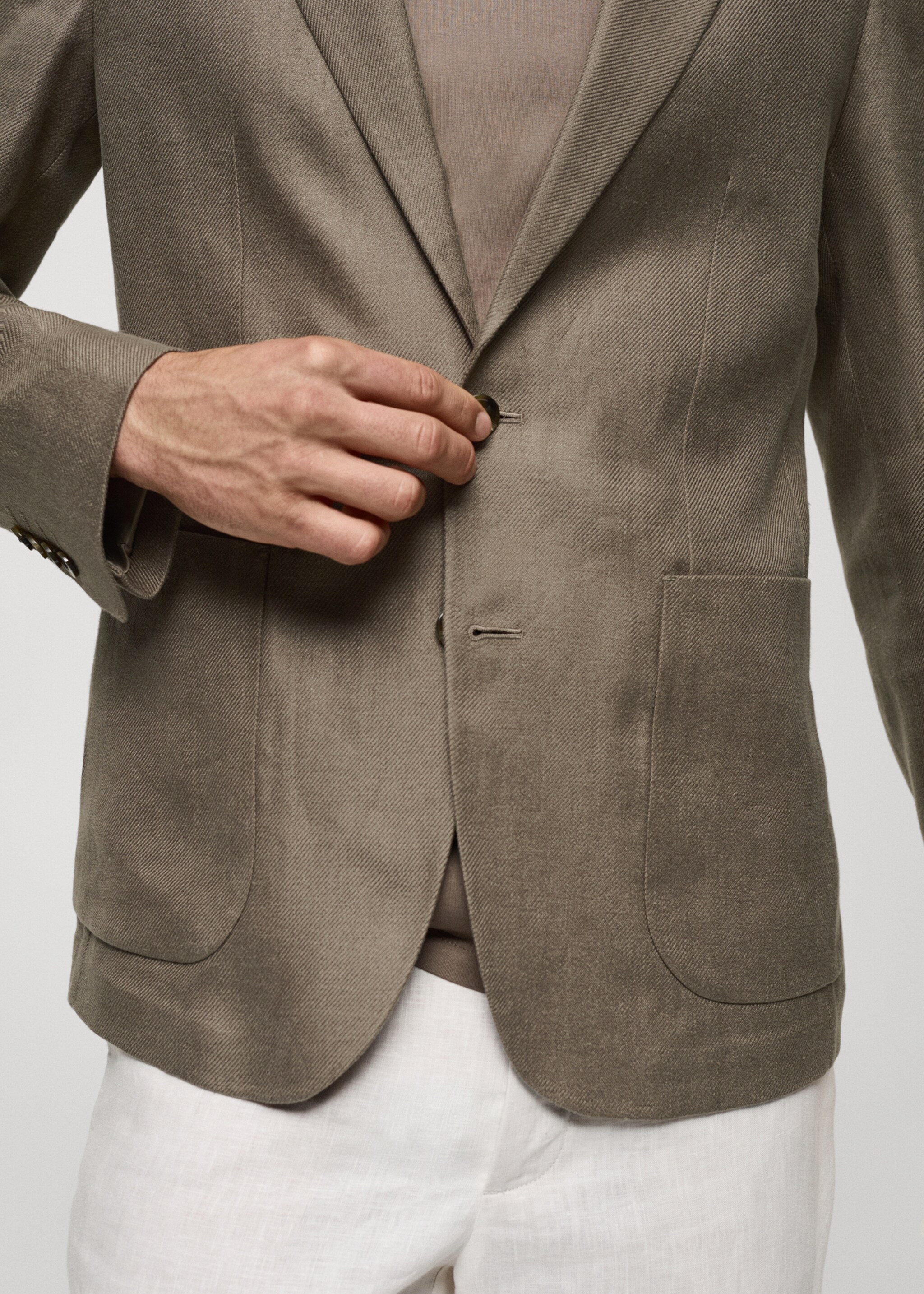 Σακάκι slim fit 100% λινό - Λεπτομέρεια του προϊόντος 6