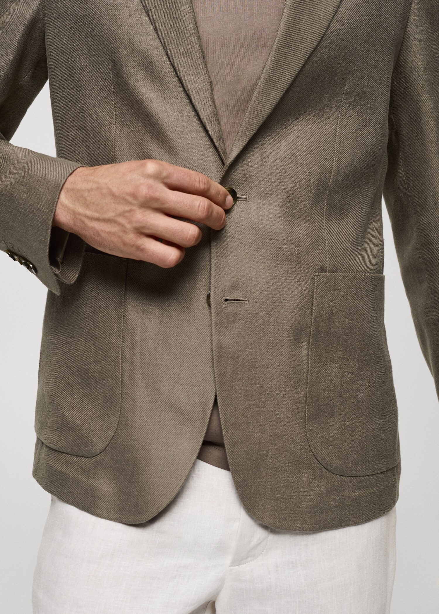 100% linen slim fit blazer - Details of the article 6