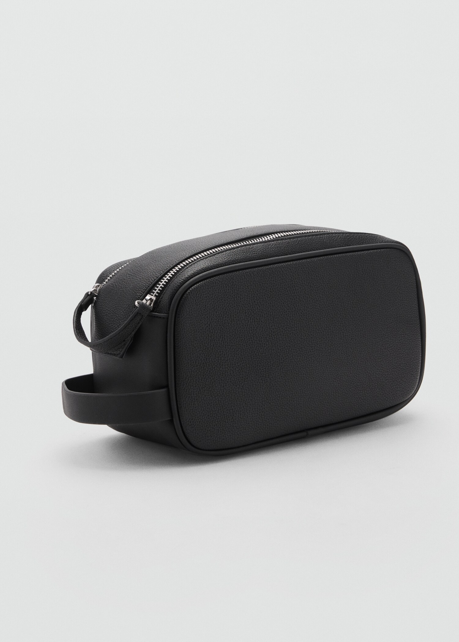 Trousse cuir foulé zip - Plan moyen