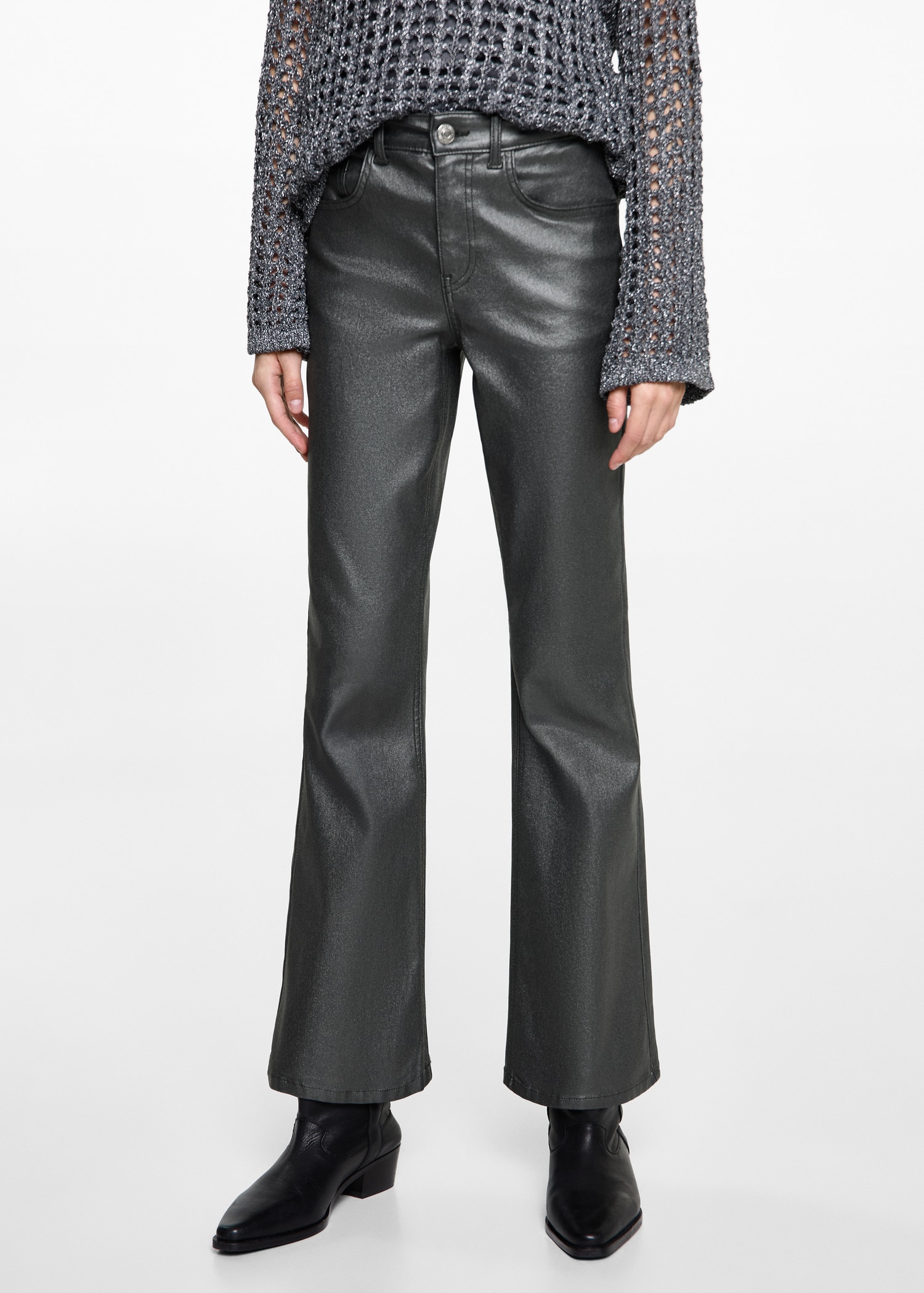 Jeans Clearance Mango Denim Jane Waxed Jeans With Metallic Effect