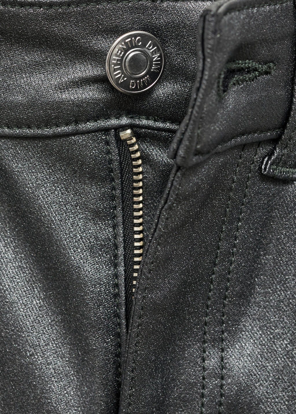 Waxed jeans with metallic effect - Teen | MANGO Georgia