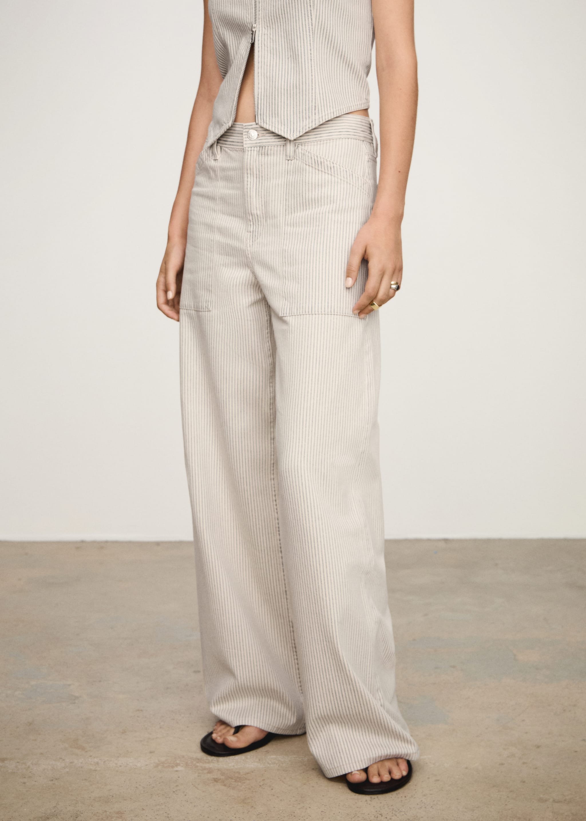 Striped wideleg jeans - Medium plane