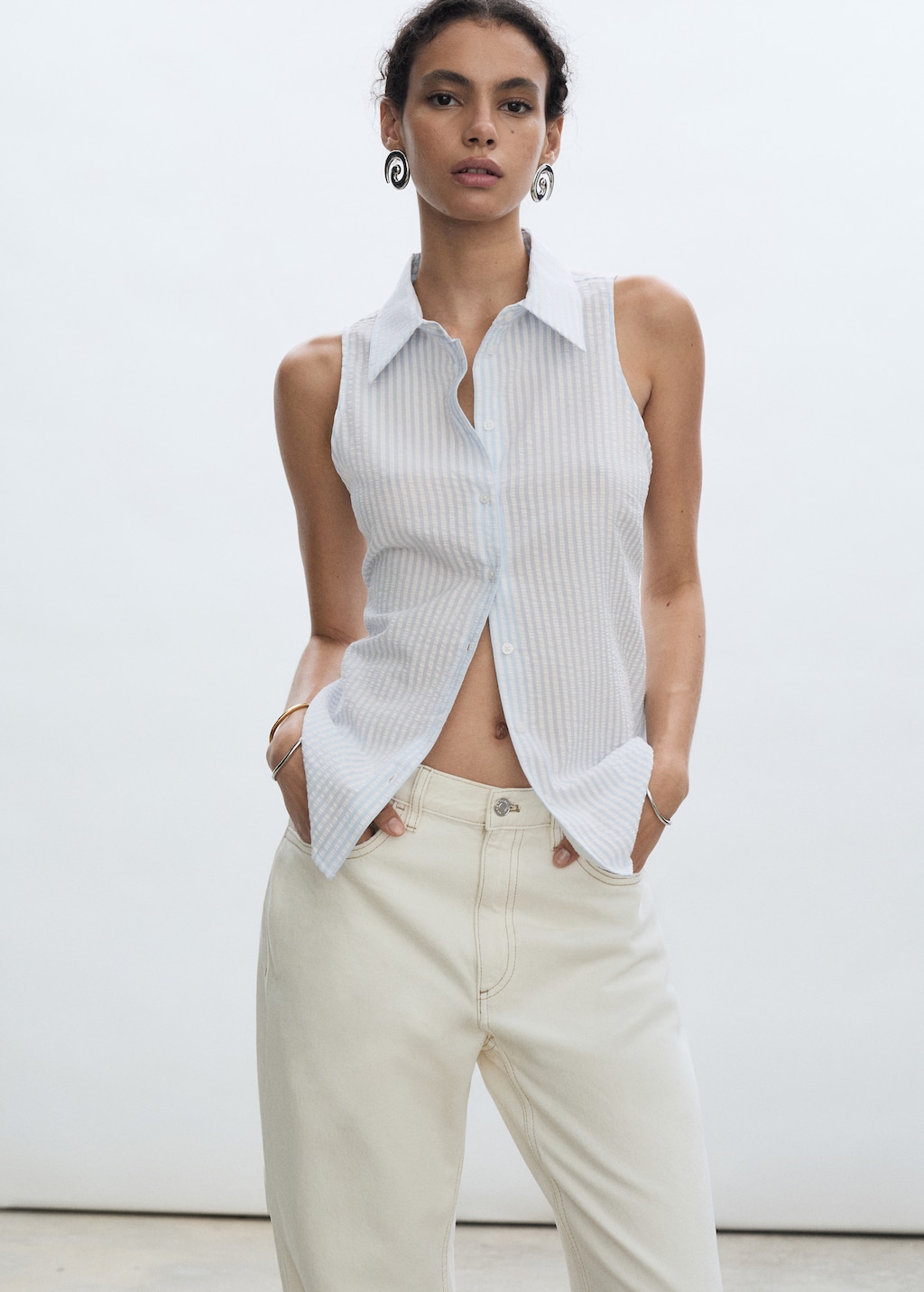 Chemise rayee texturee