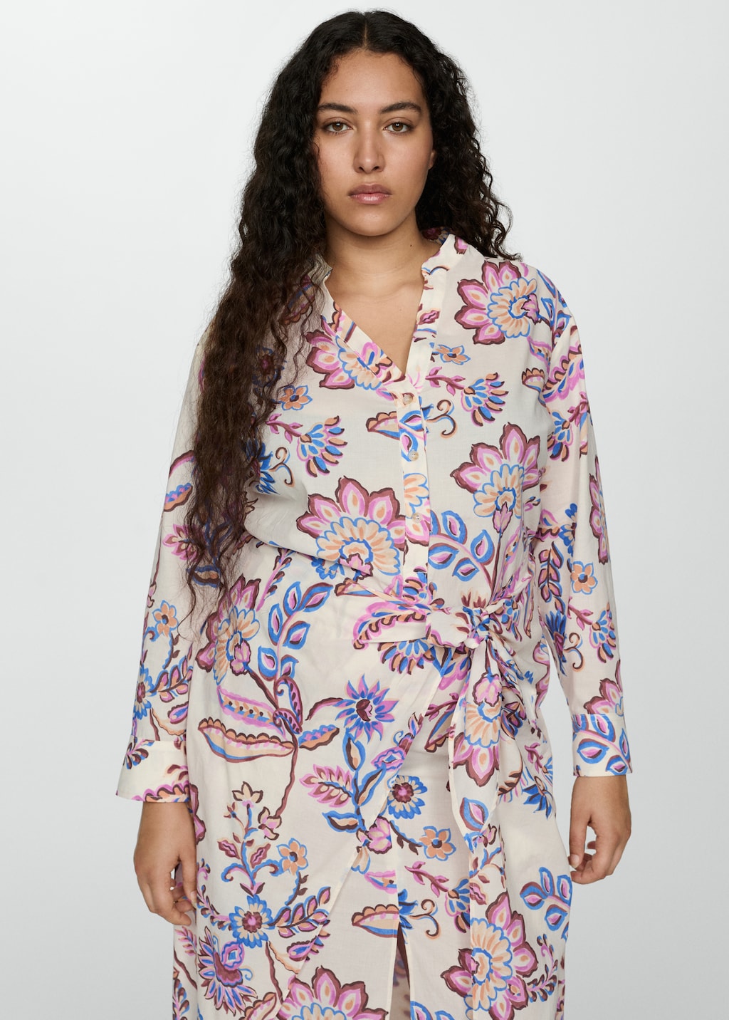Robe en imprime fleuri n ud