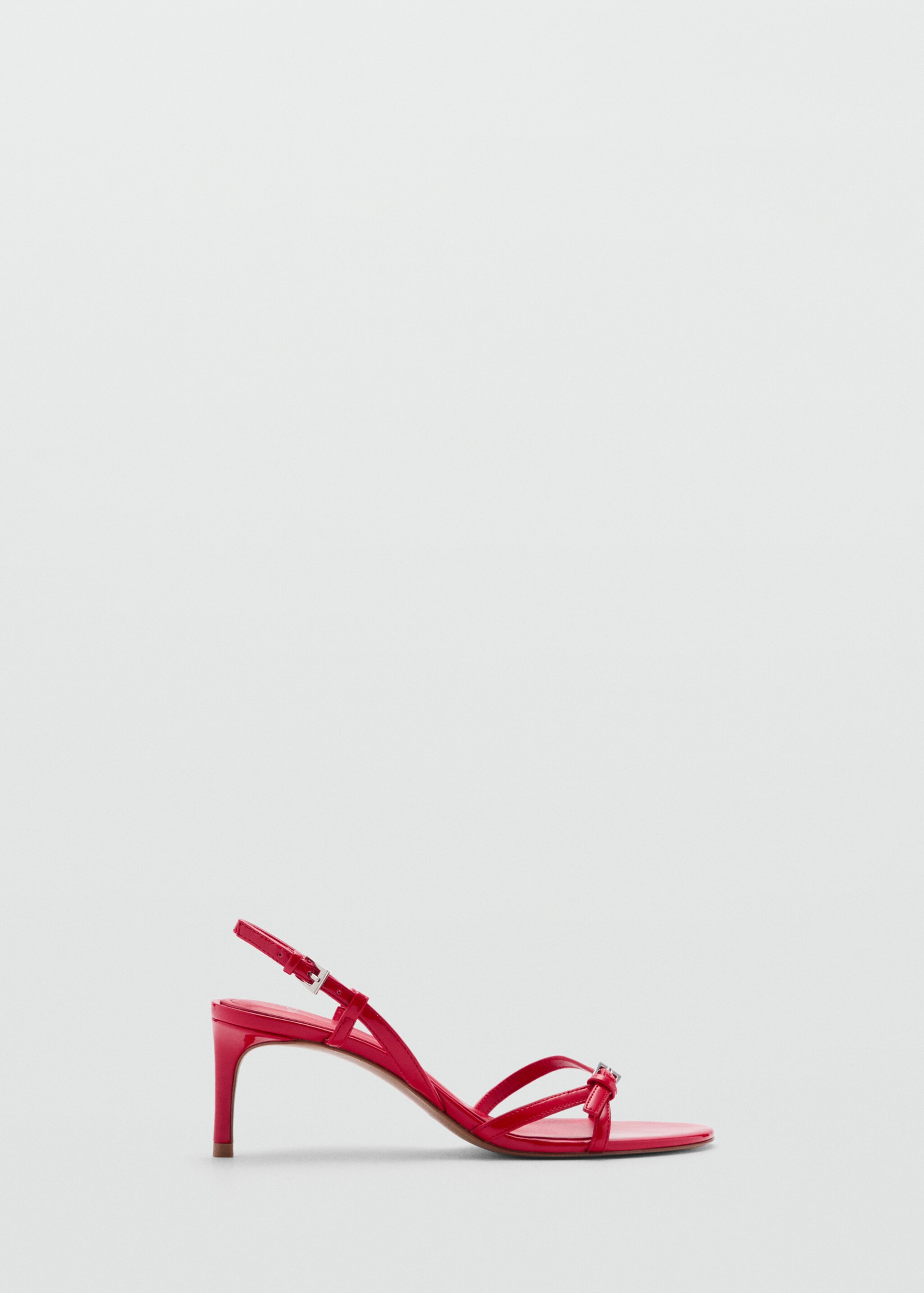 Heeled sandals with strap and buckle - Article without model, Red. Ref: 77032927-00.