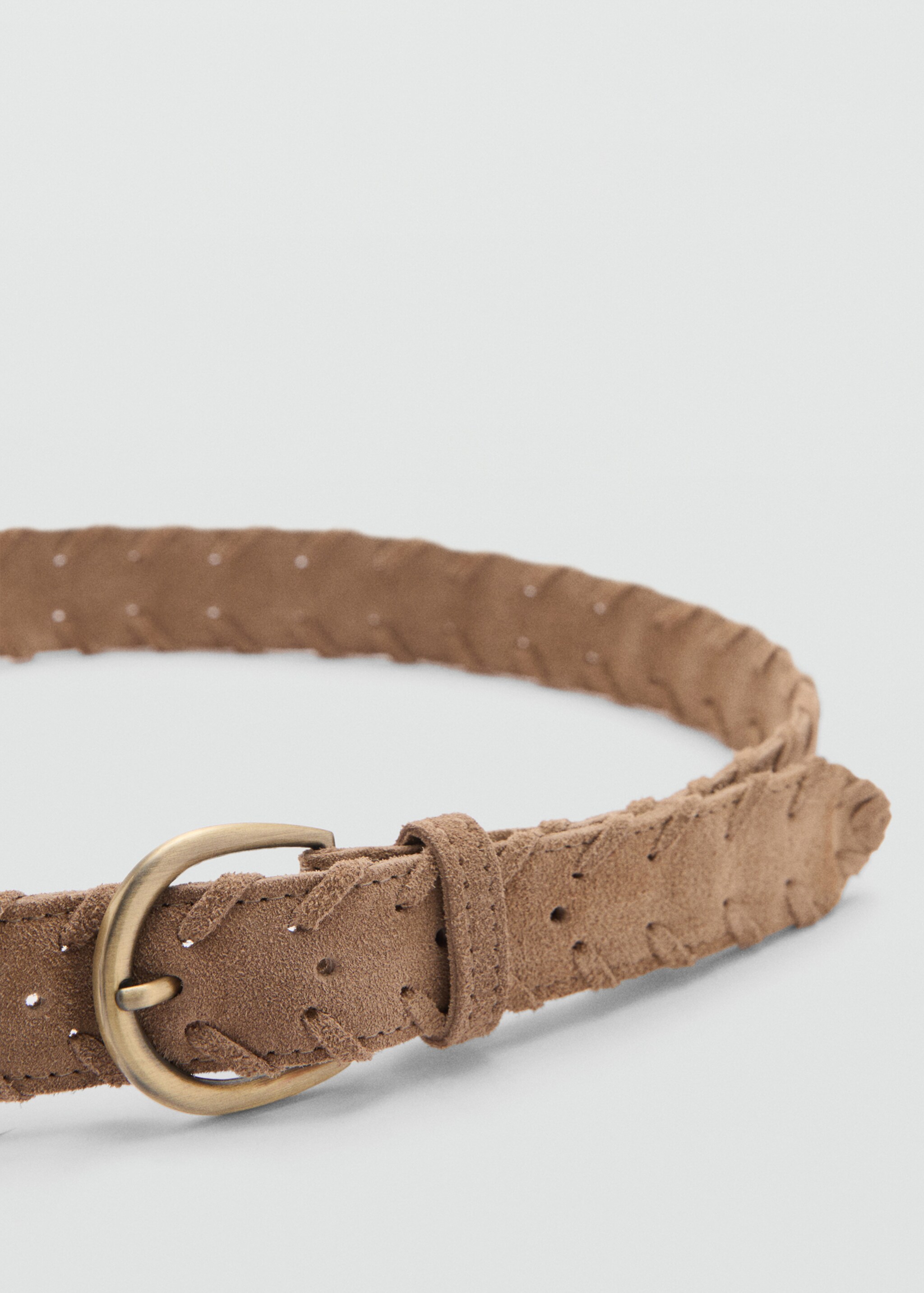 Braided leather belt - Medium plane