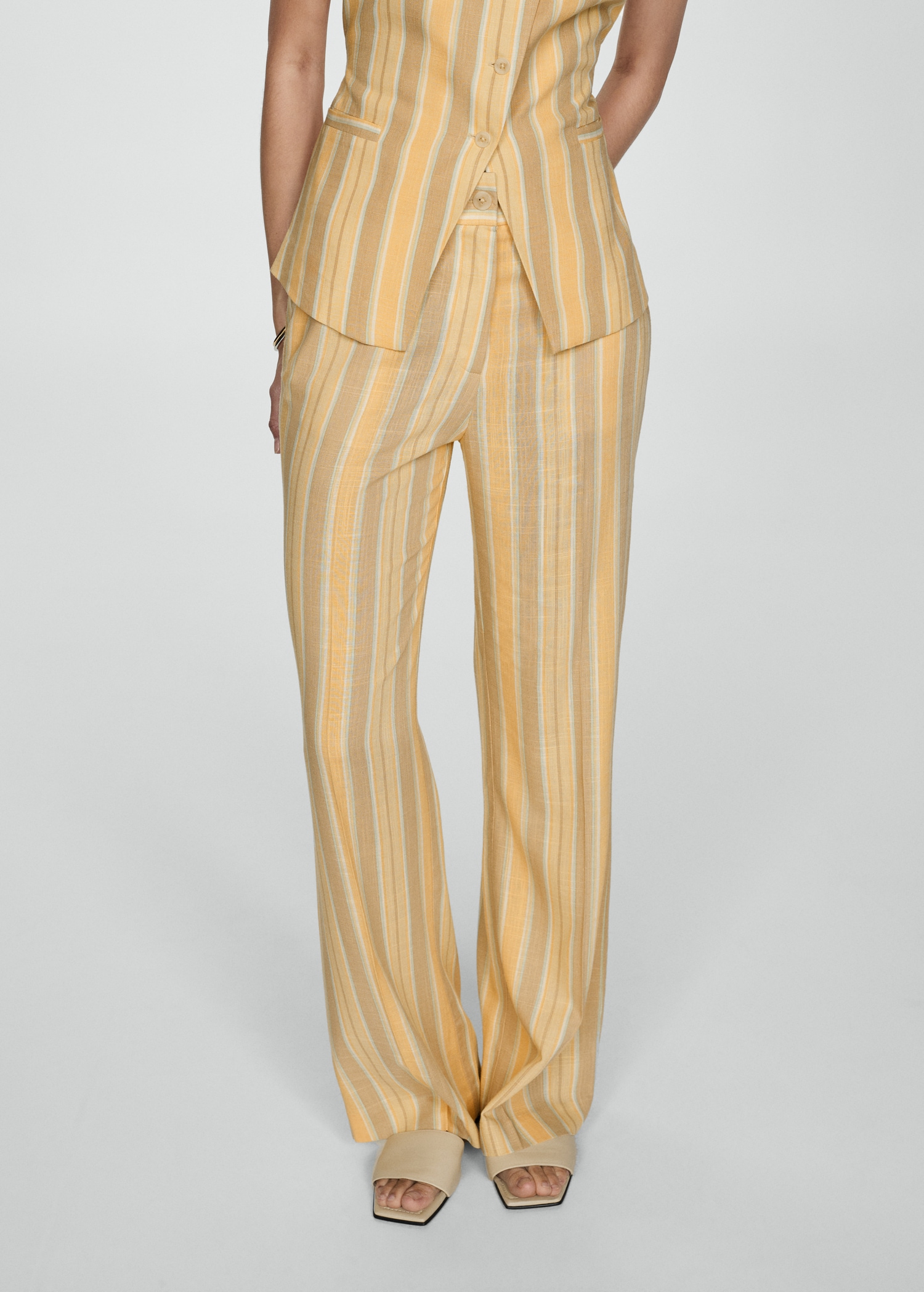 Straight striped trousers