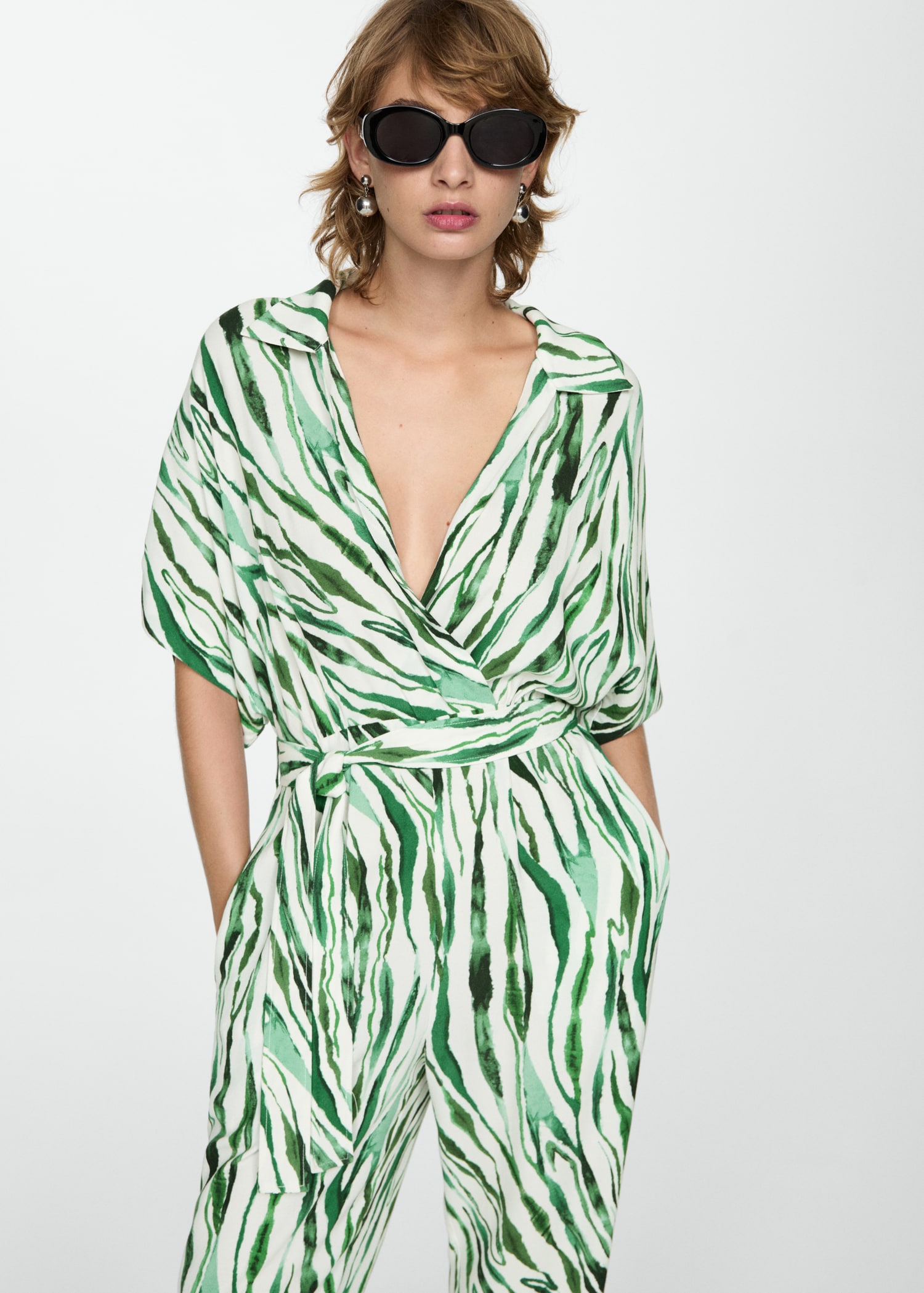 Printed jumpsuit with bow - Medium plane