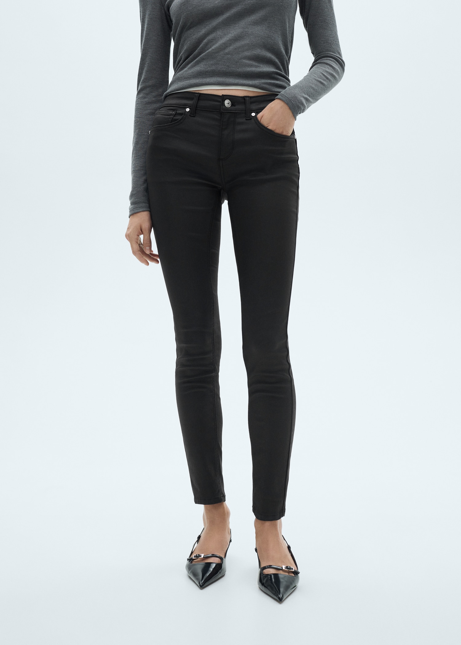 Waxed skinny pushup jeans - Main Image