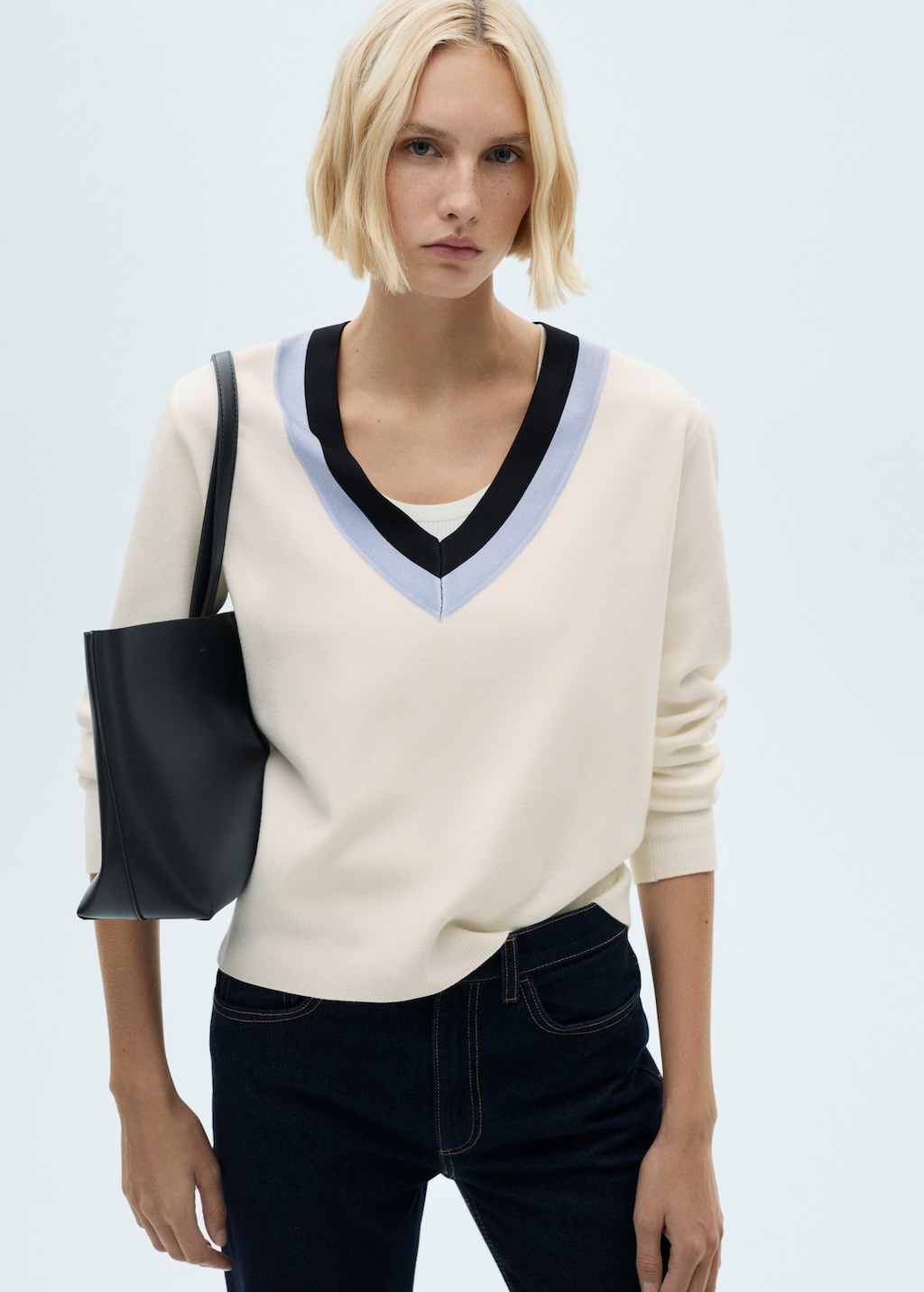 Striped sweater detail