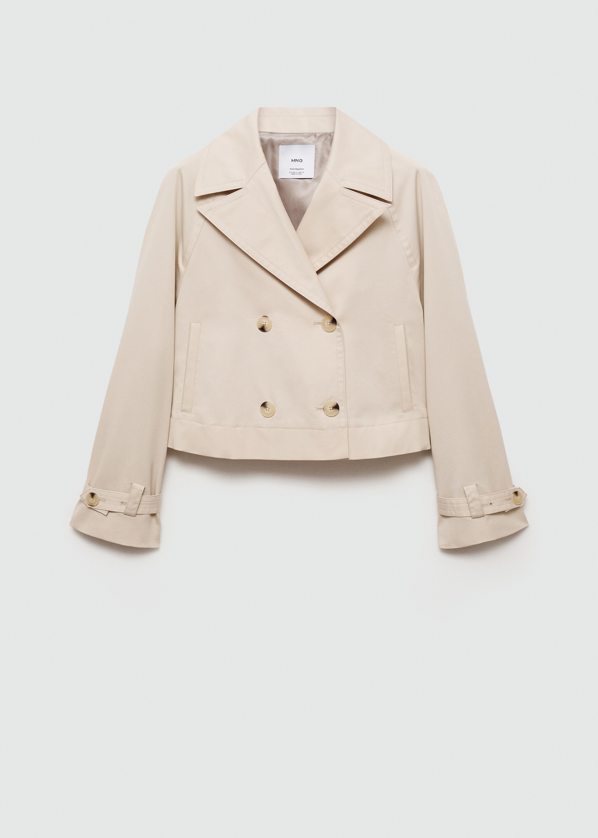 Cropped trench coat with lapels - Article without model