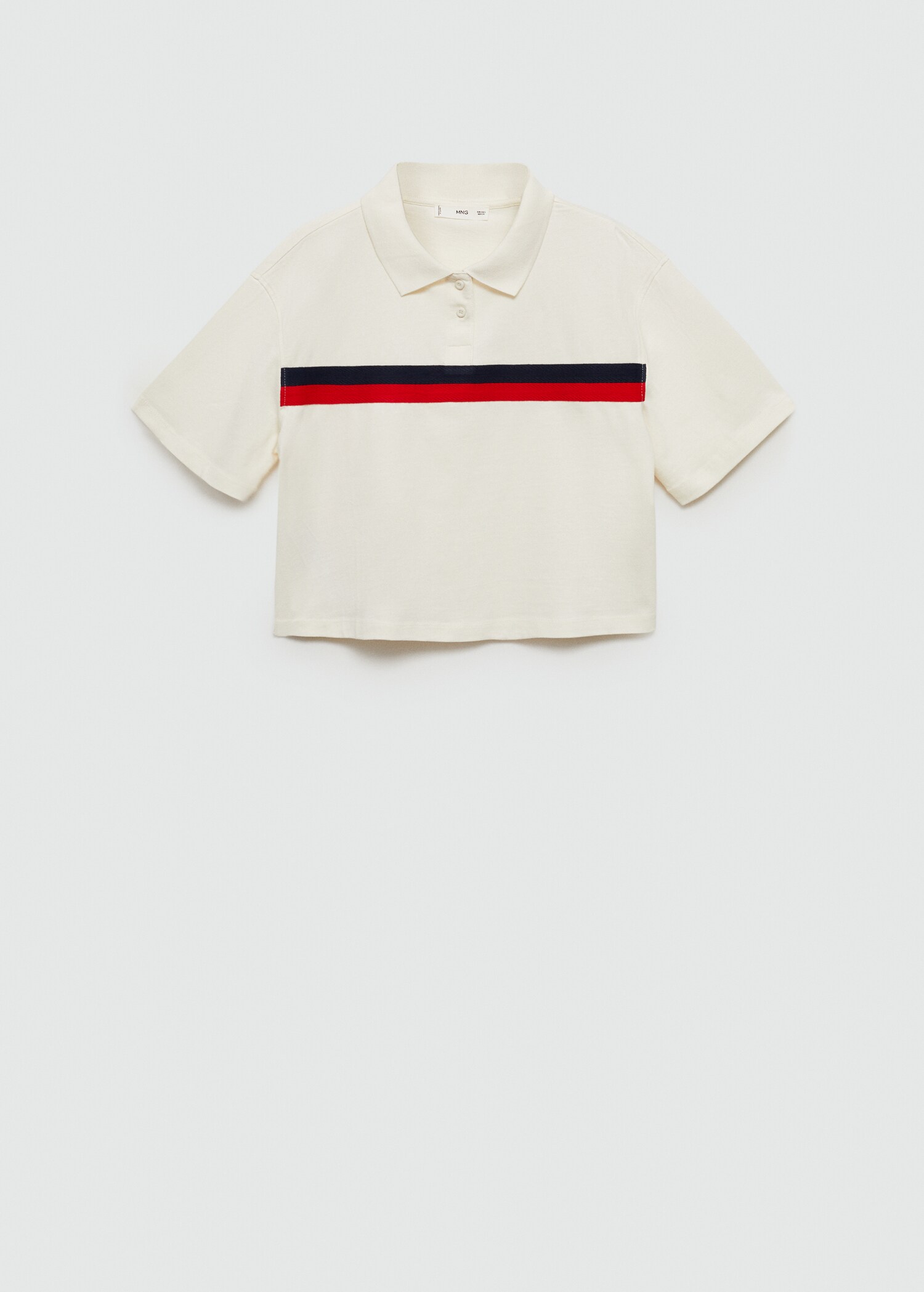 Cropped polo shirt with striped detail - Article without model