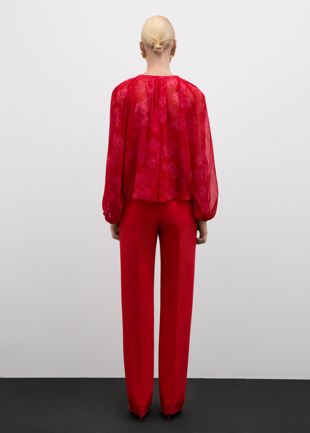Slava Blouse - Floral Jaal - Monochrome Mango
