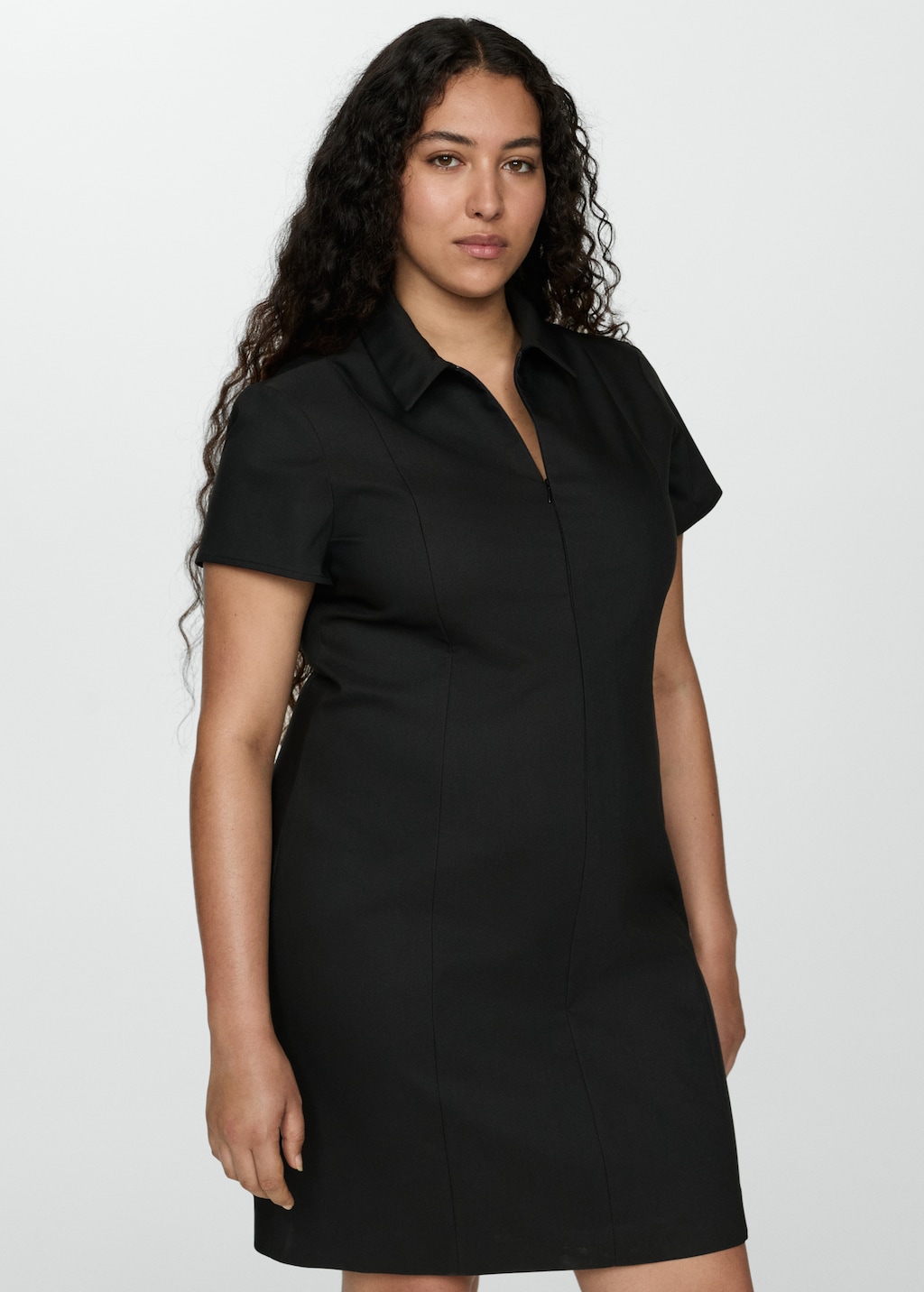 Korte jurk met rits Dames MANGO Nederland
