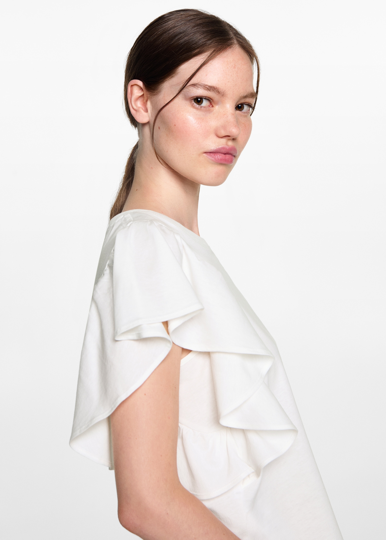 Frills cotton t-shirt - Details of the article 1