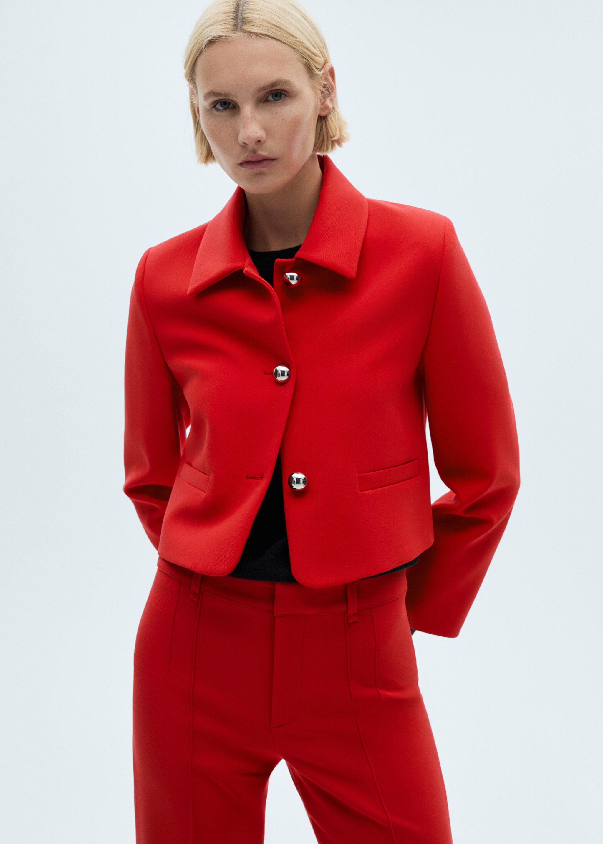 Buttoned cropped jacket - Medium plane