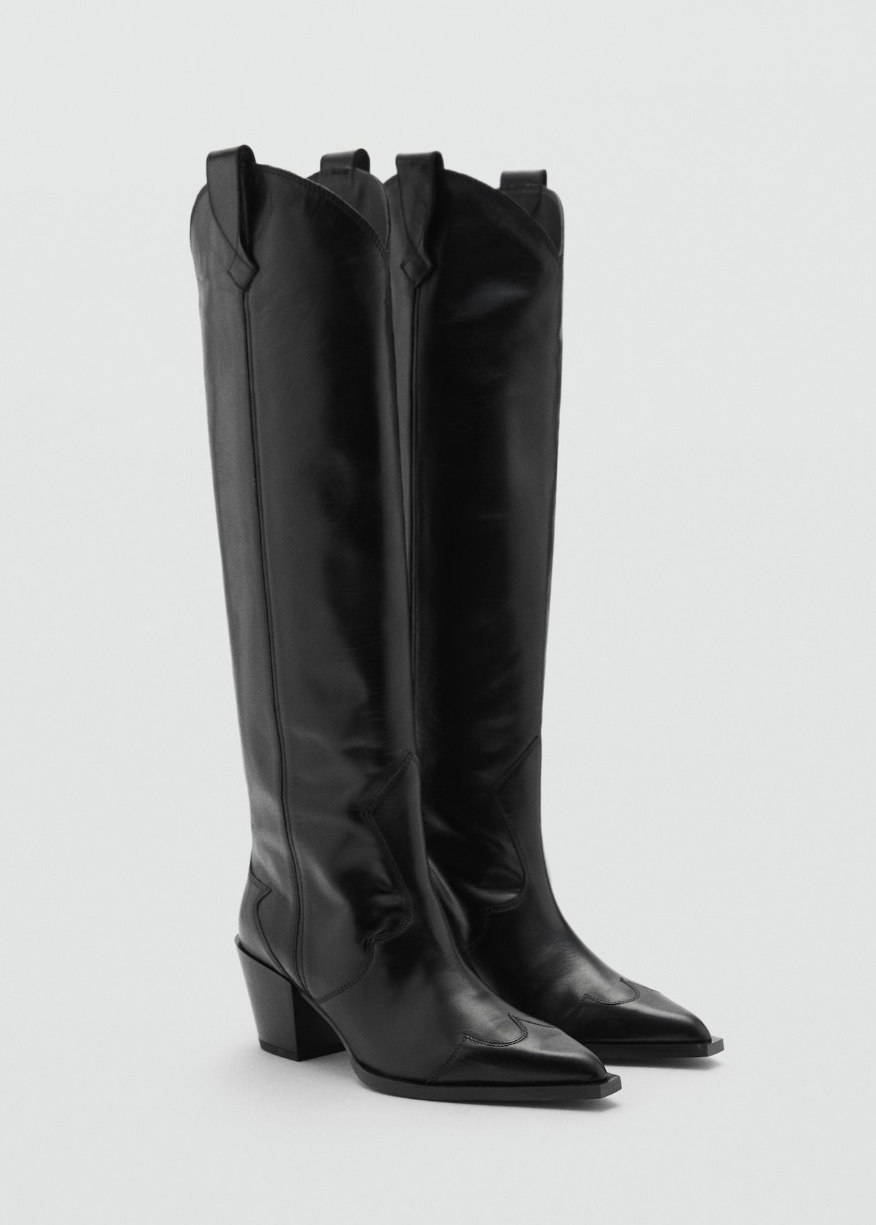 Cowboy Leather Boots Woman MANGO USA cowboy-leather-boots-woman-mango-usa