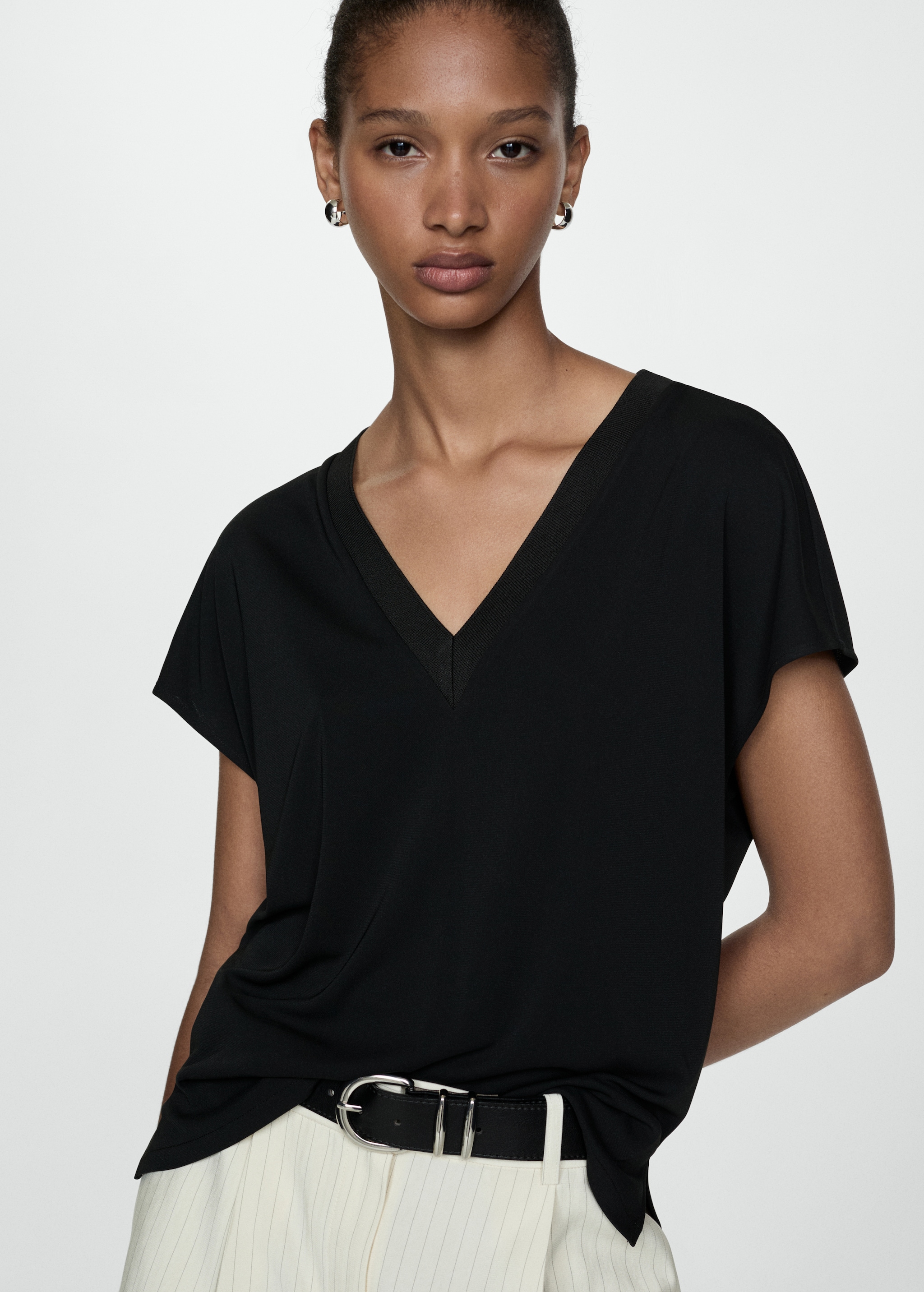 V Neck Dames Top V Hals V Hals Top Dames Halter Top Met V-hals Wit