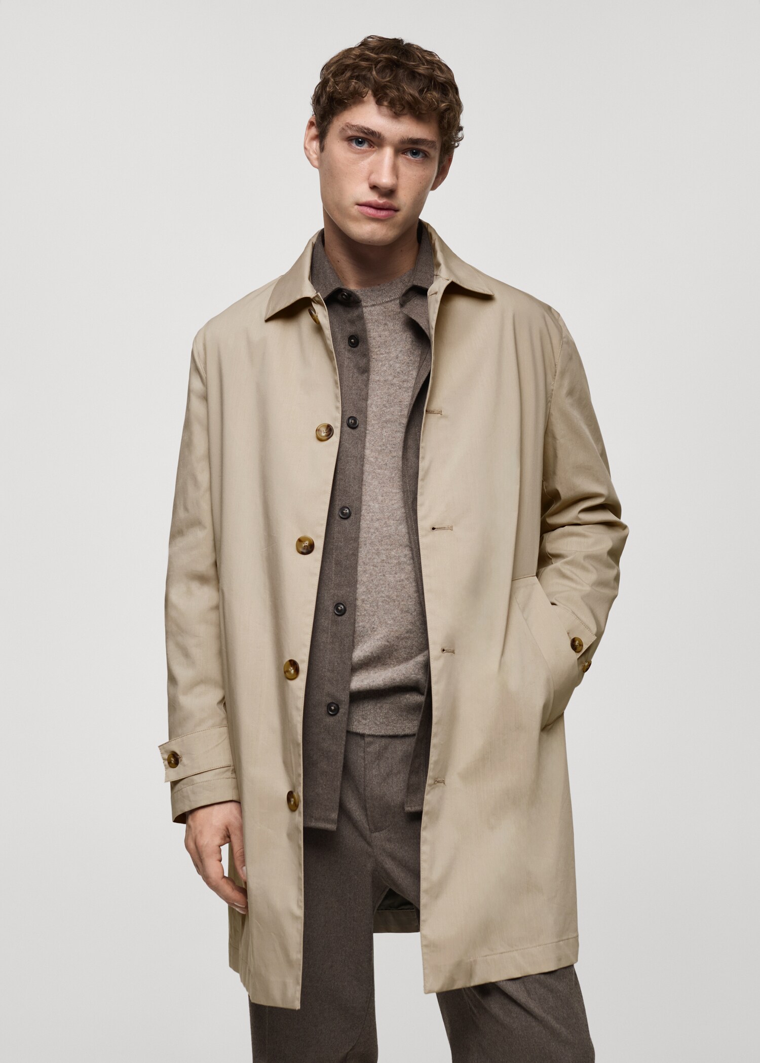 Classic water-repellent trench coat - Medium plane