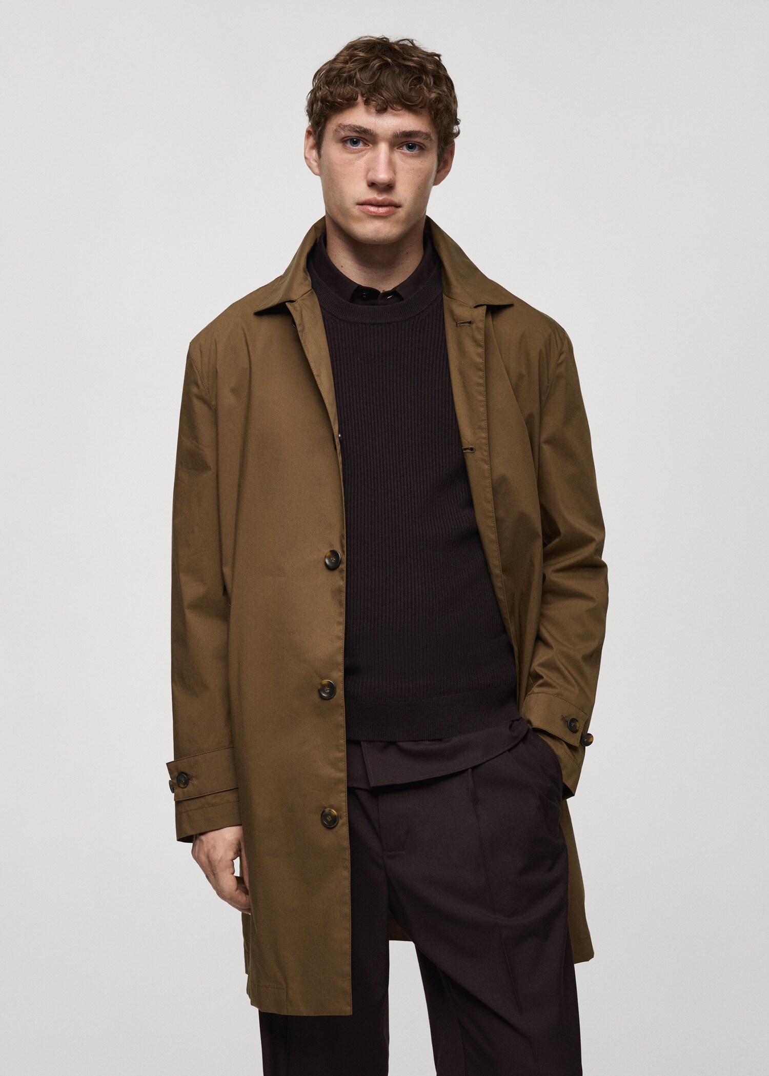 Classic water-repellent trench coat - Medium plane