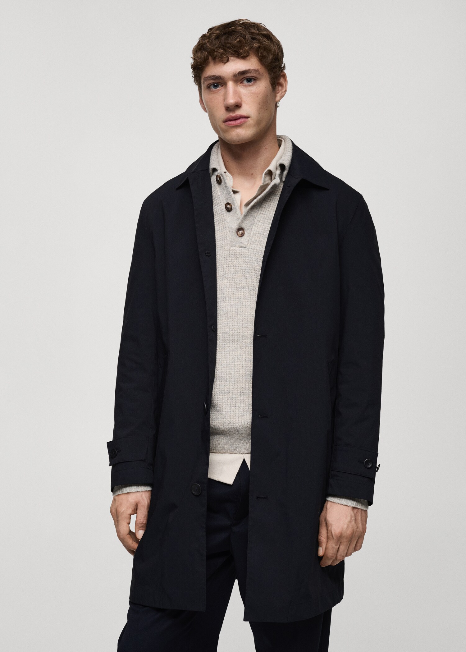 Classic water-repellent trench coat - Medium plane