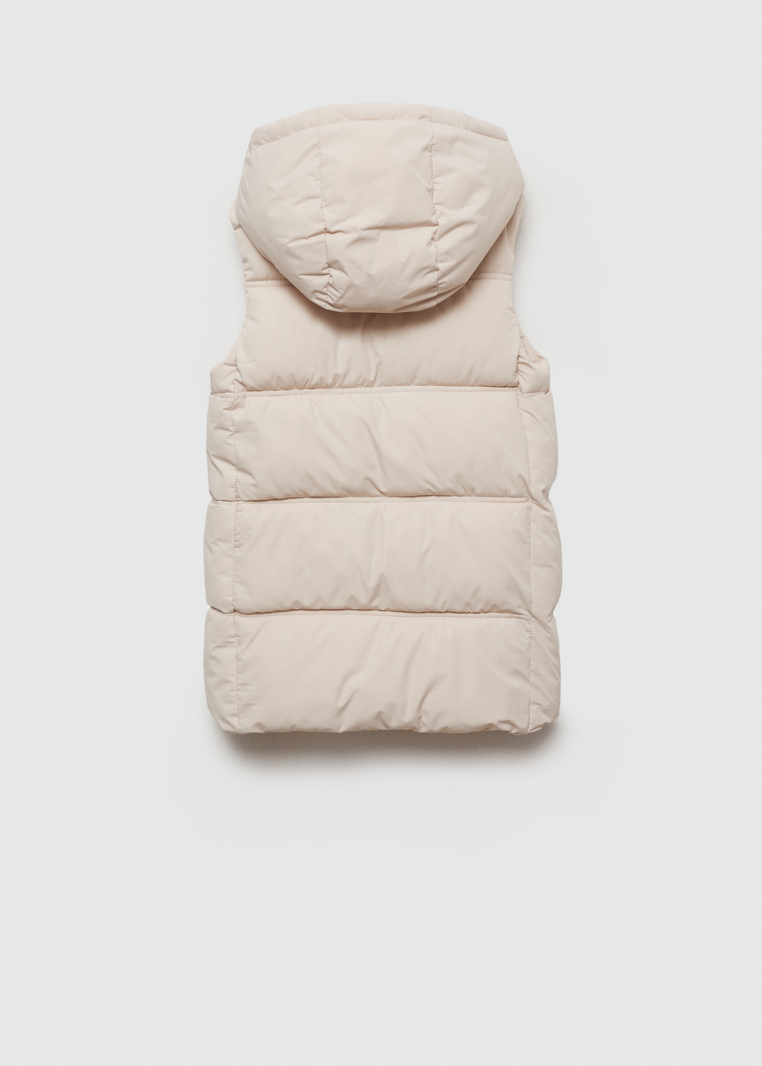 Quilted gilet with hood - Reverse of the article