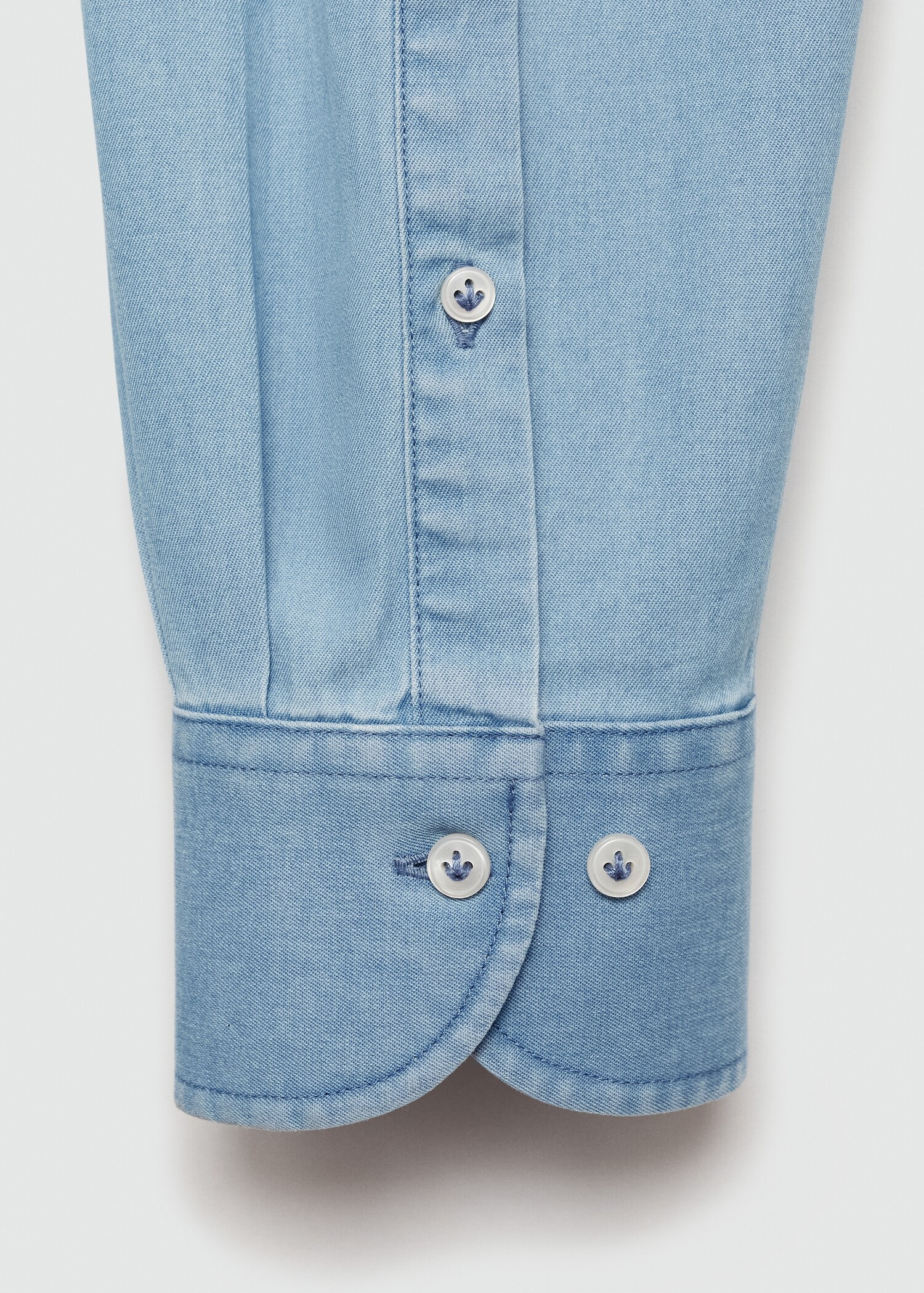 Regular-fit cotton chambray shirt - Details of the article 0