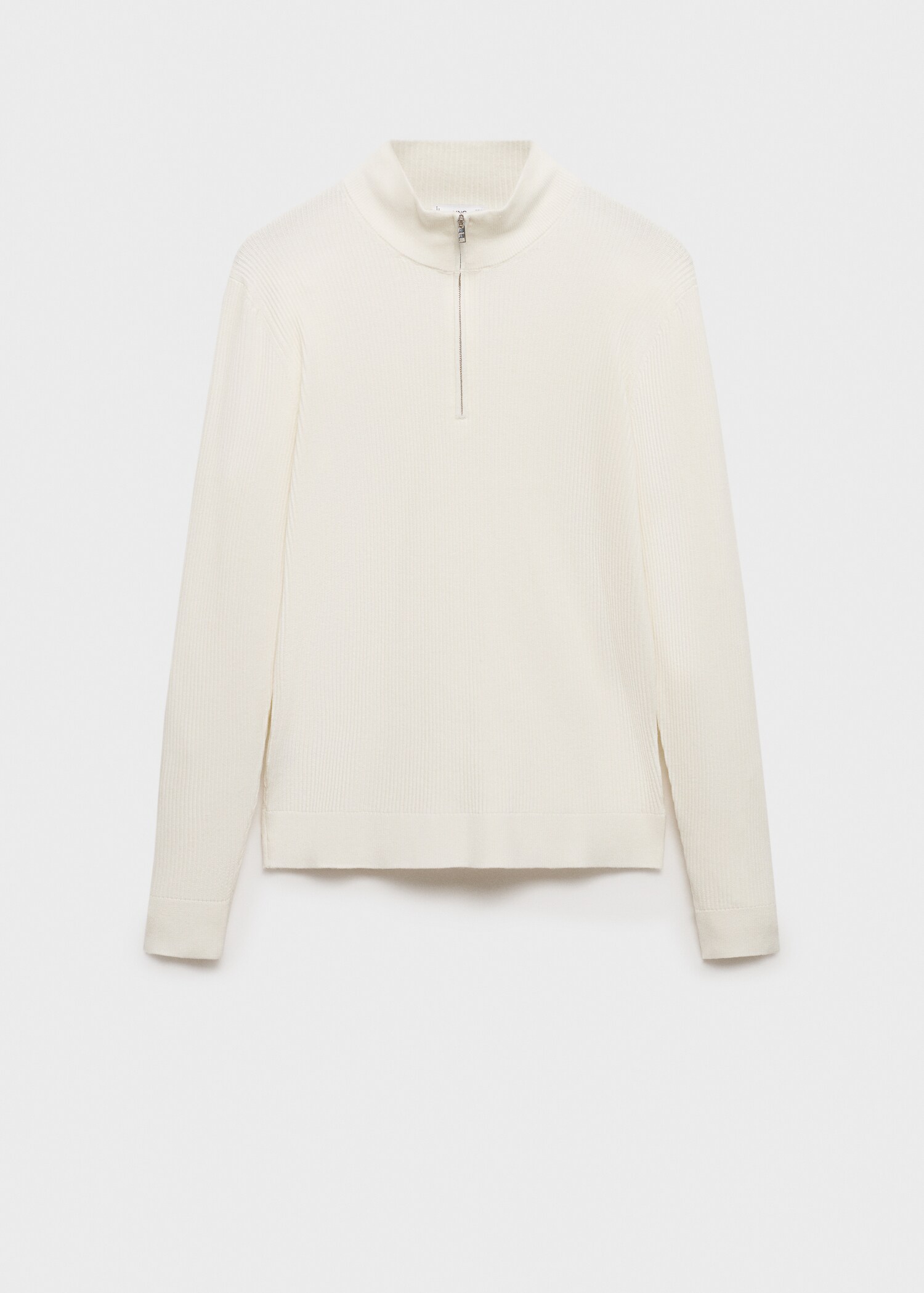 Pull-over maille côtelée col zippé - Article sans modèle