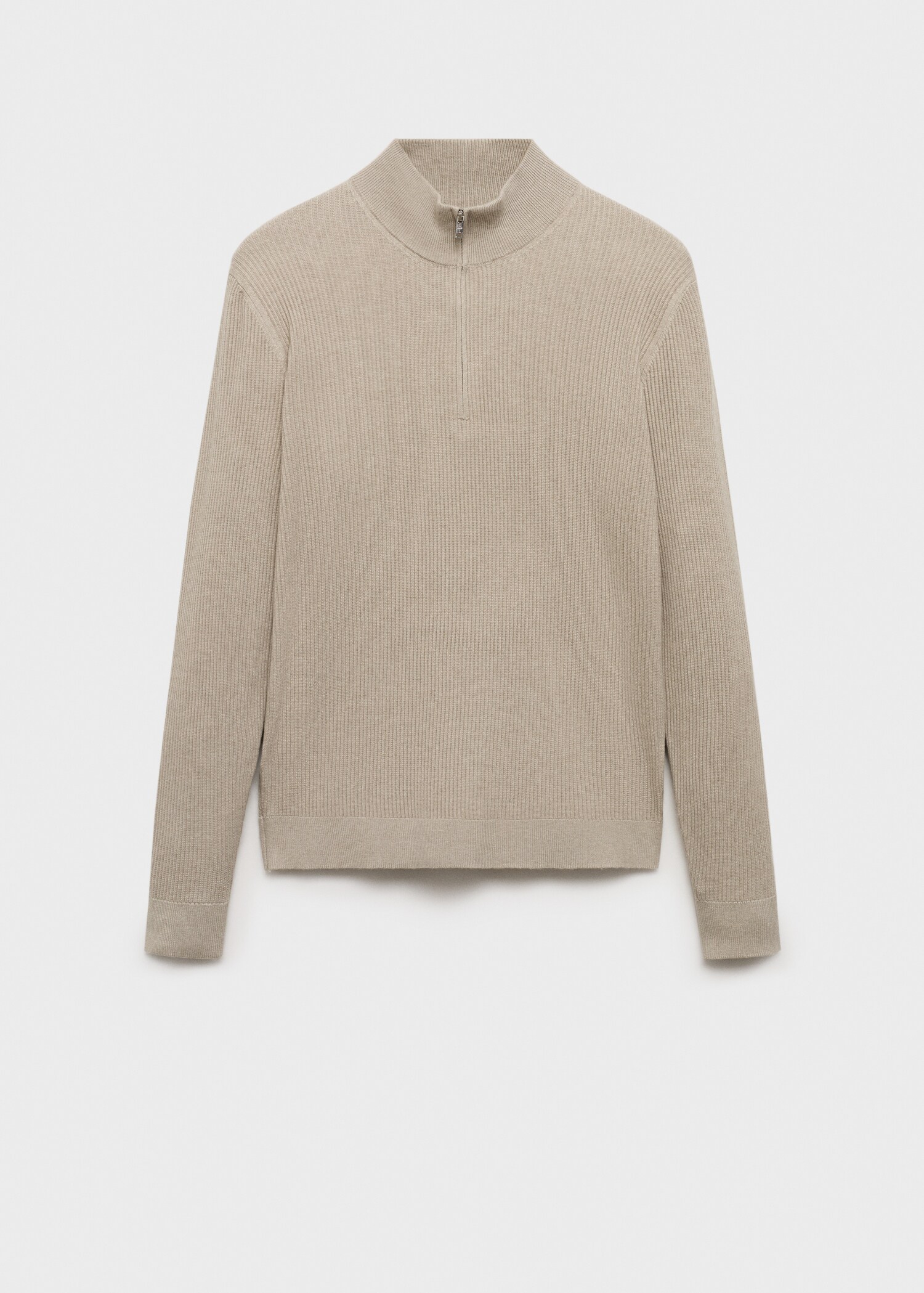 Pull-over maille côtelée col zippé - Article sans modèle