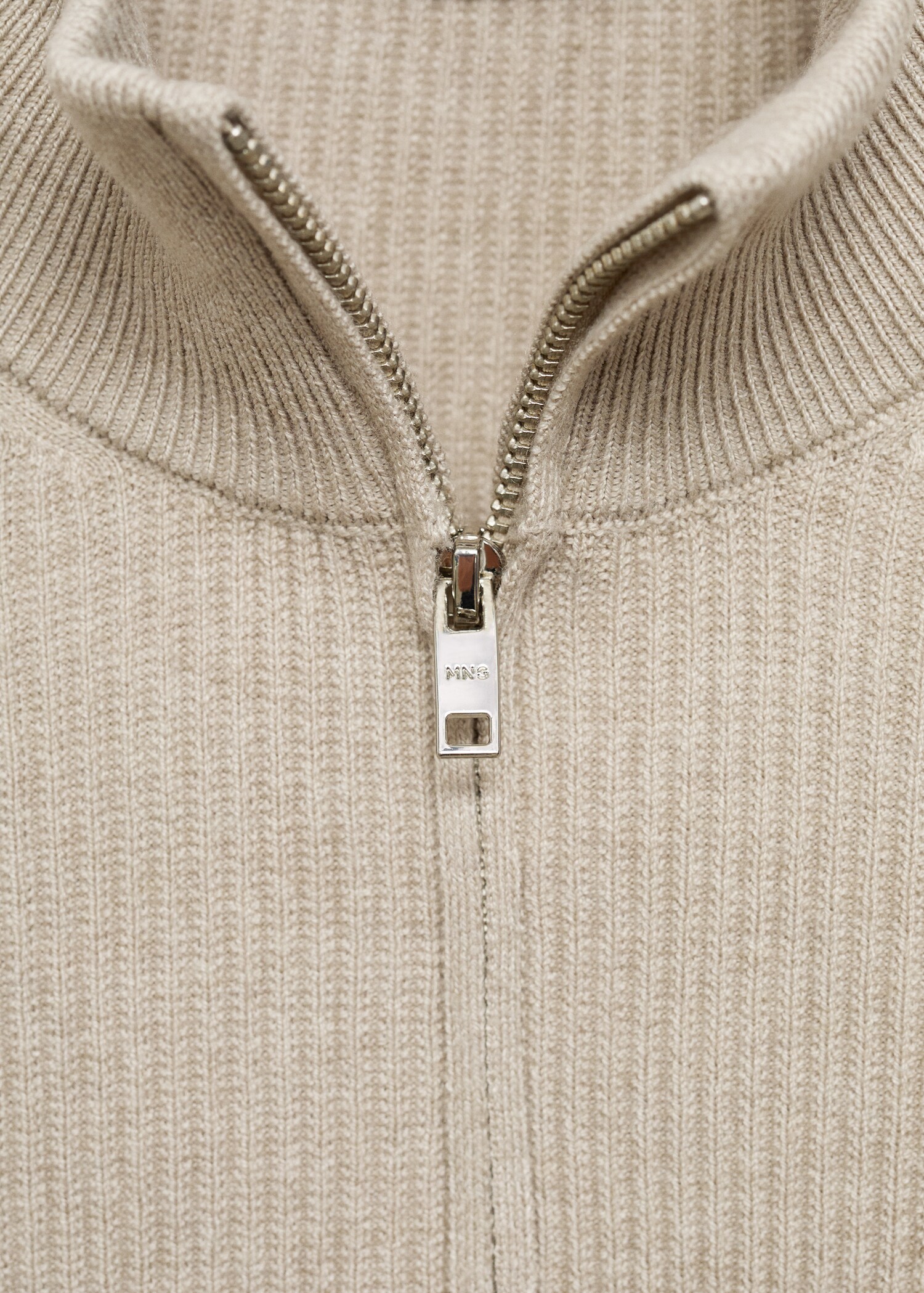 Pull-over maille côtelée col zippé - Détail de l'article 8
