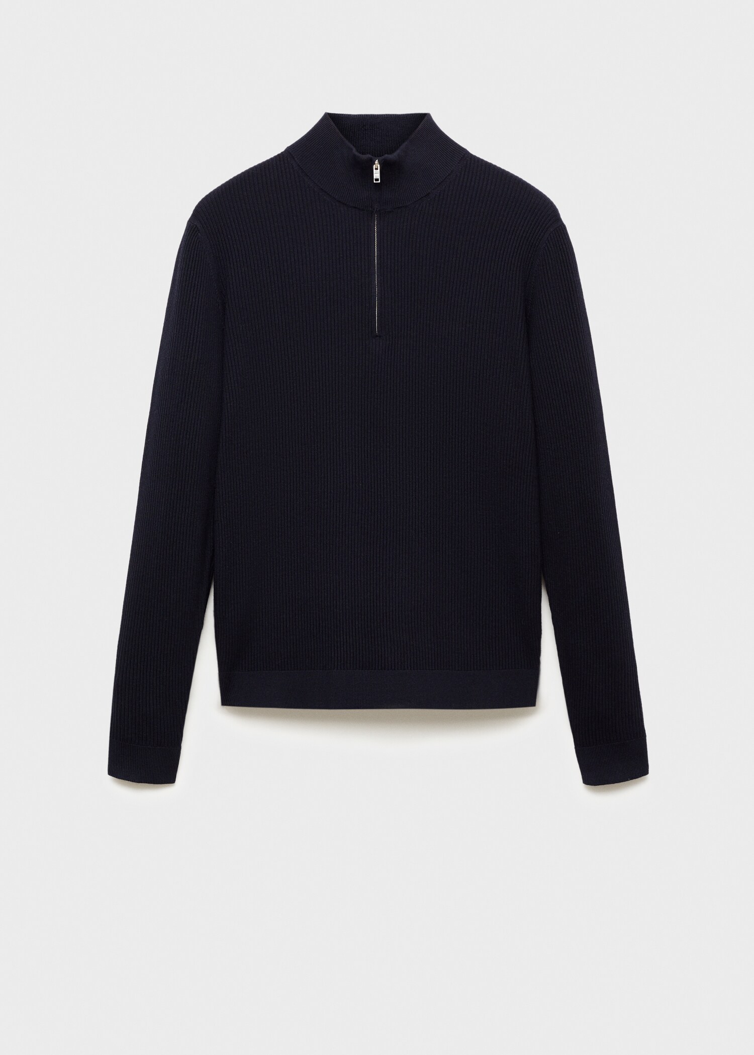 Pull-over maille côtelée col zippé - Article sans modèle