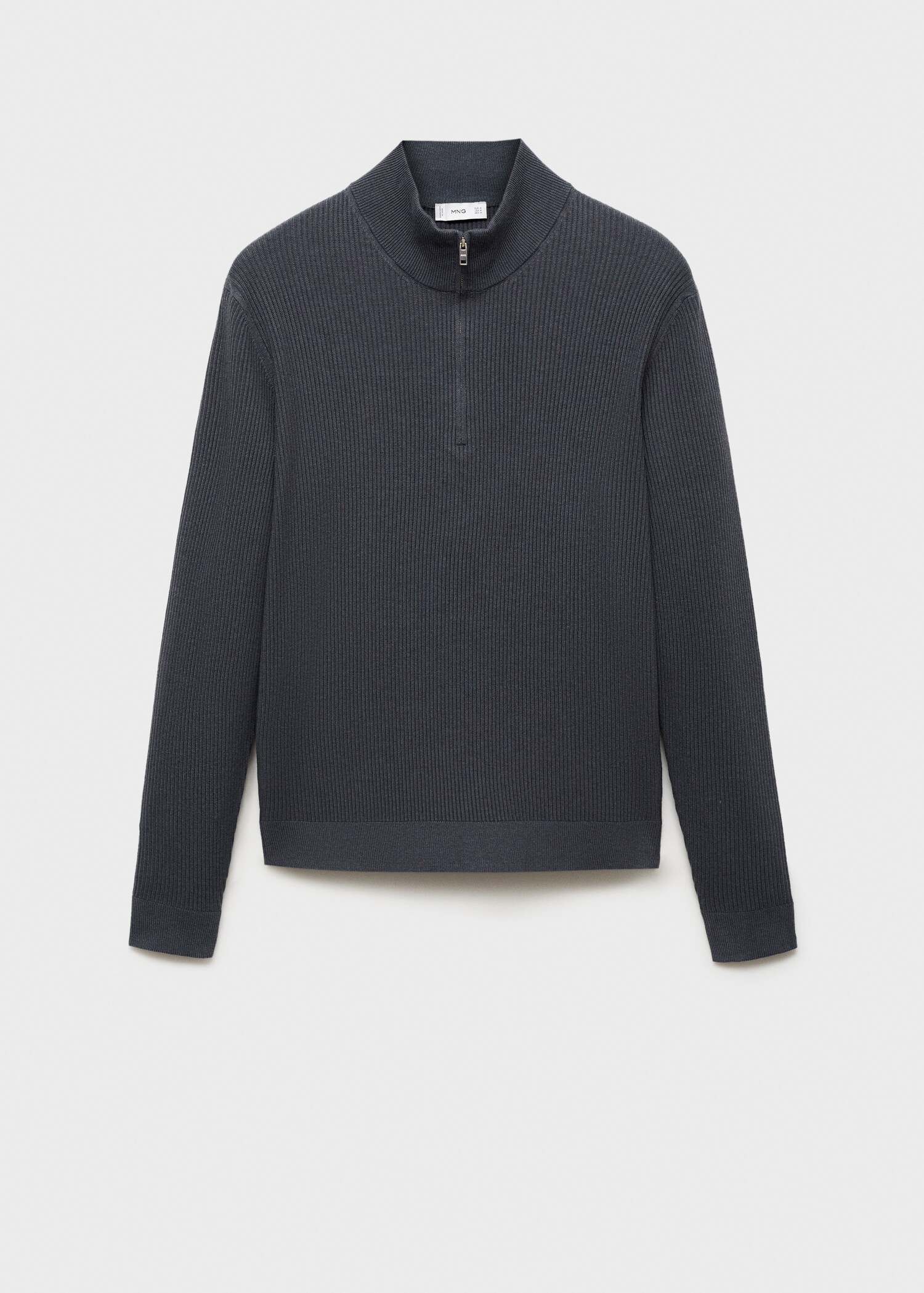 Pull-over maille côtelée col zippé - Article sans modèle